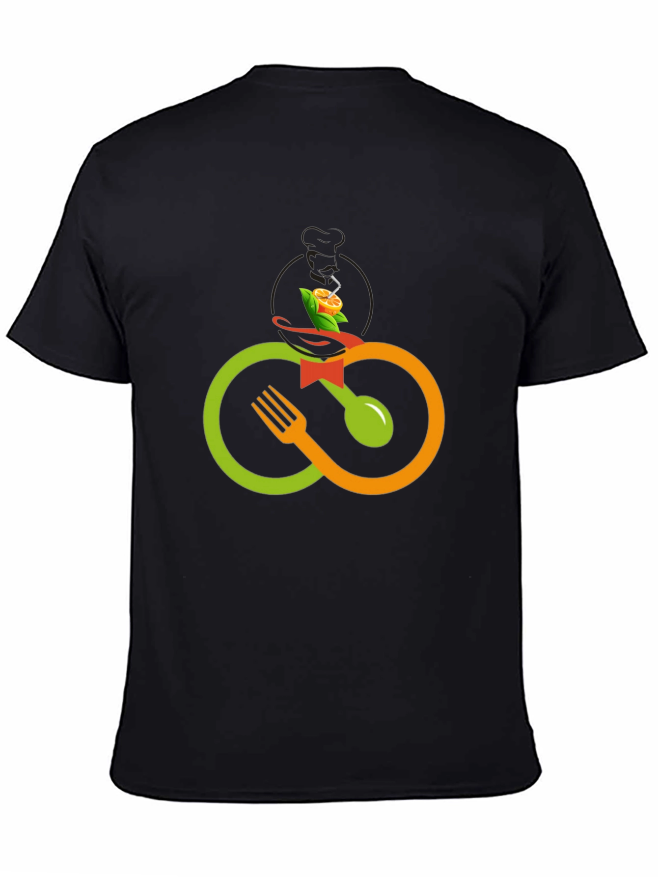 Black Culinary Cycle T-Shirt - Stylish Foodie Apparel view 4