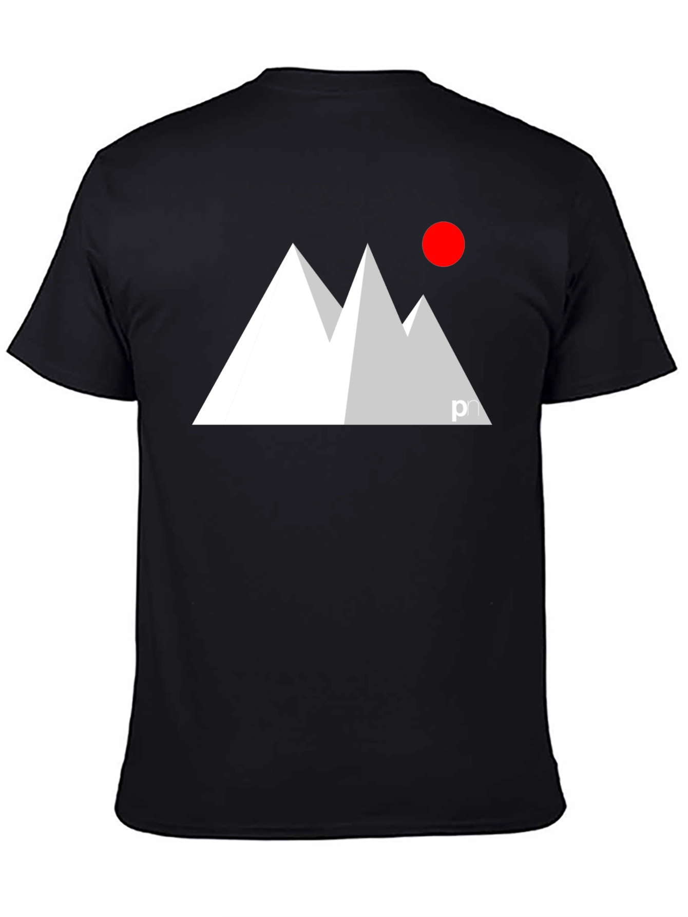 Black Modern Mountain Graphic Tee - Black view 4