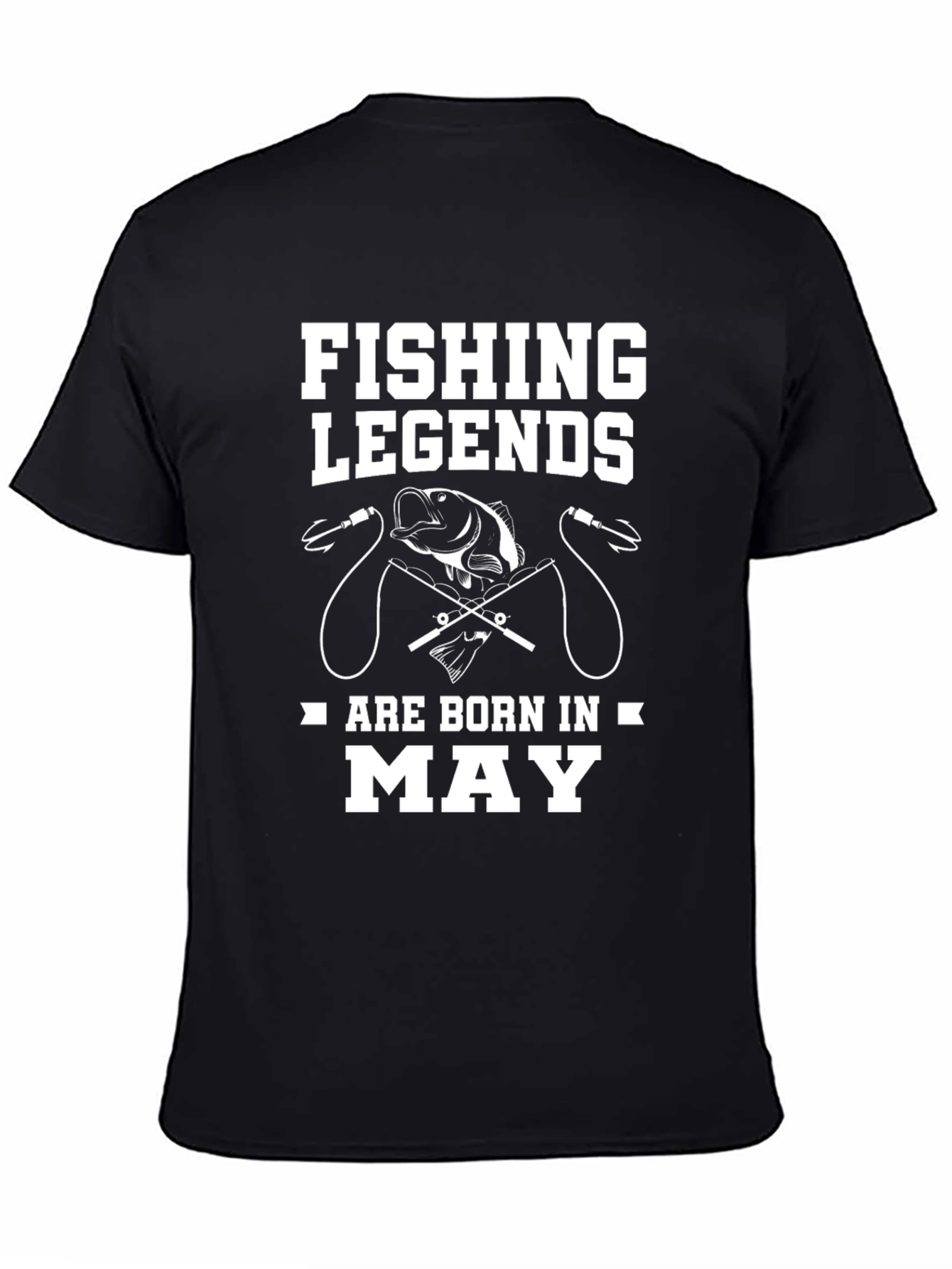 Black Fishing Legends Born in May T-Shirt view 4