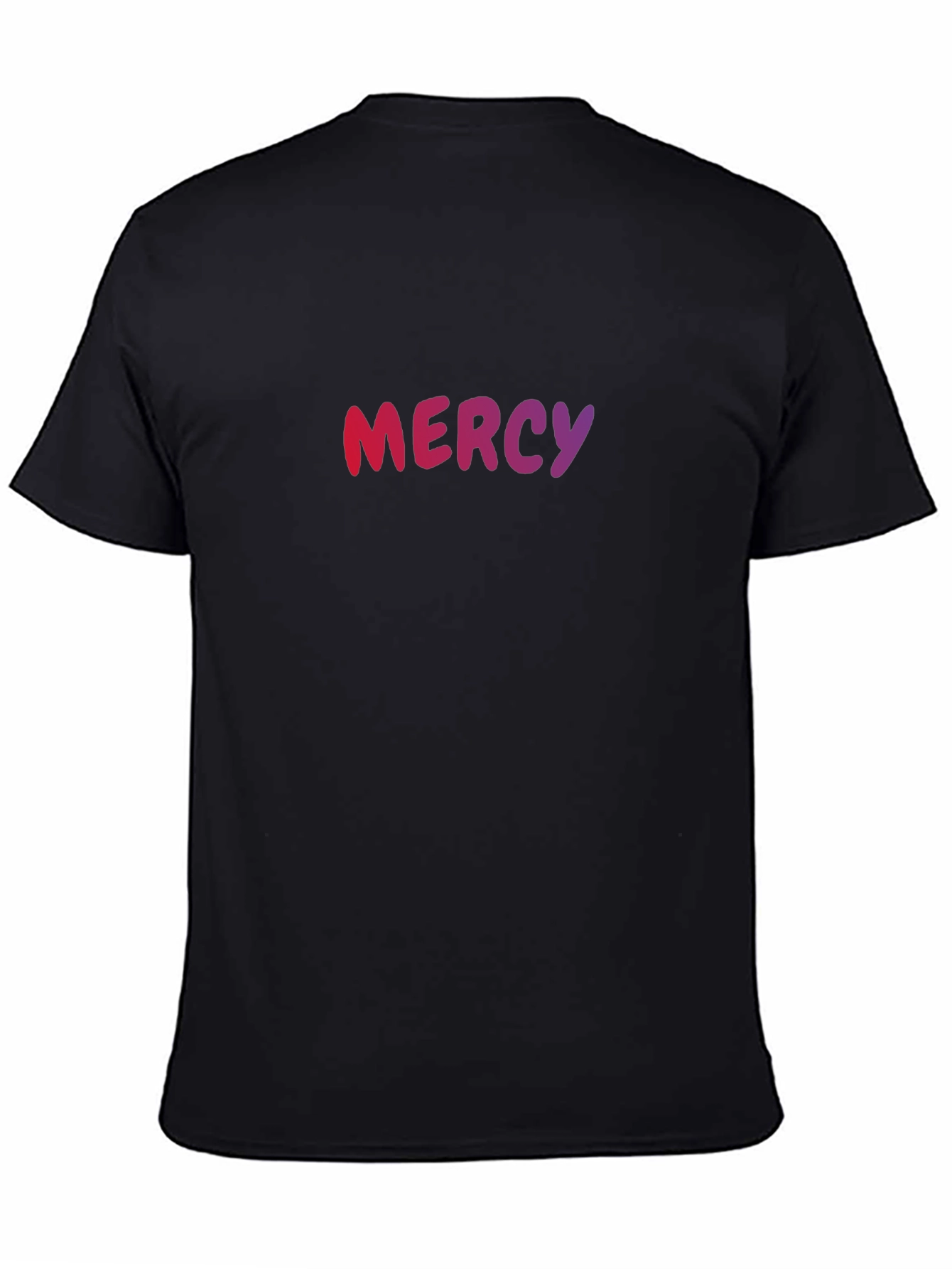 Black Mercy Gradient Text T-Shirt - Modern Casual Tee view 4
