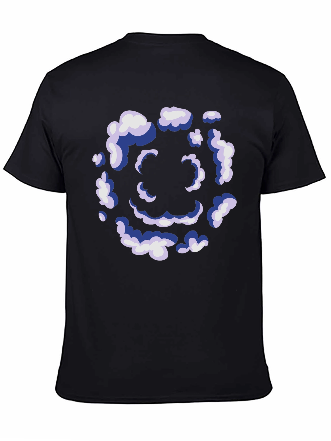 Black Smiley Cloud T-Shirt - Unique Graphic Tee view 4