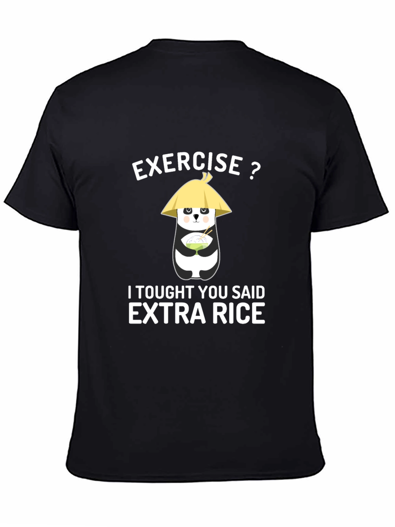 Black Exercise? Extra Rice Panda T-Shirt view 4