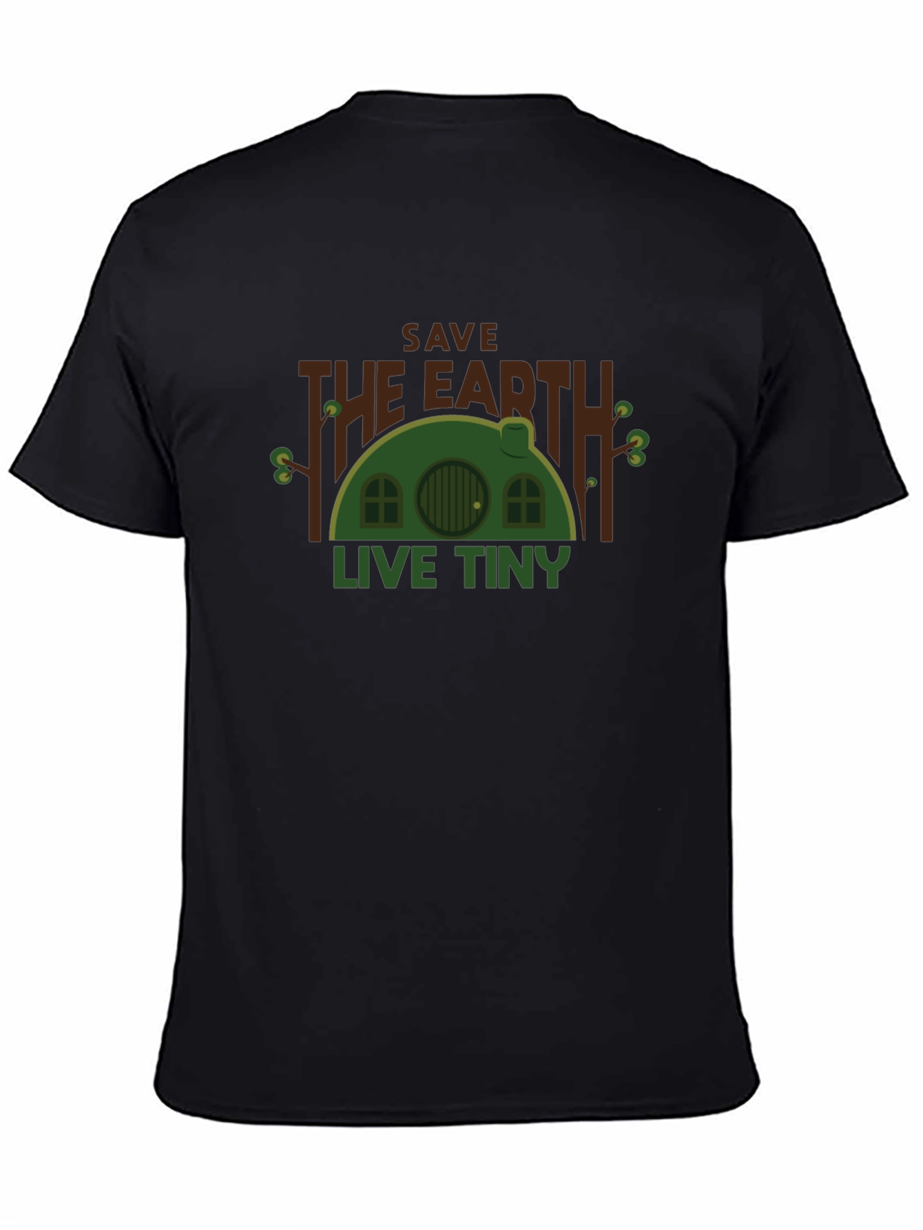 Black Save the Earth, Live Tiny Black T-Shirt view 4