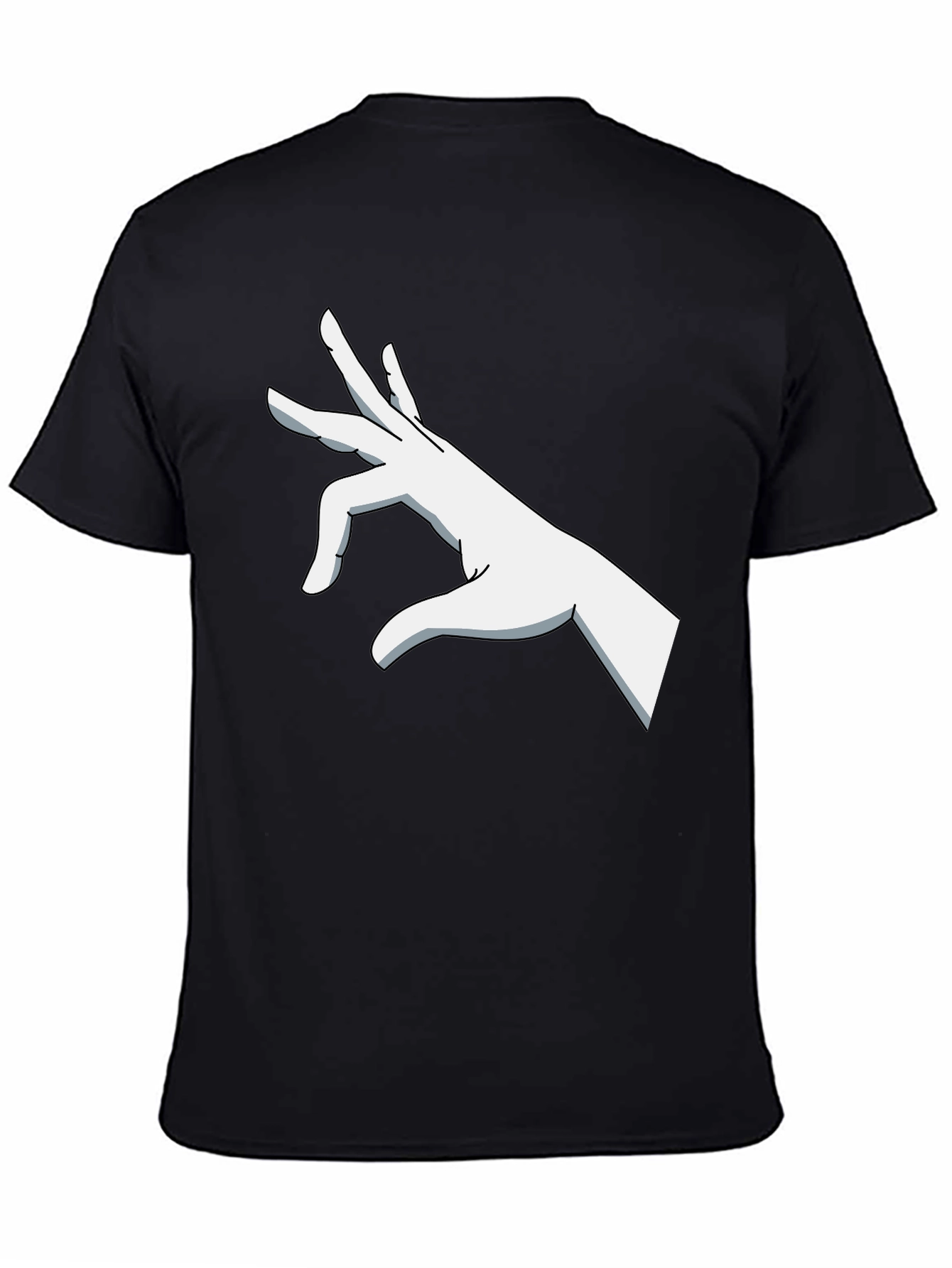 Black Graphic Hand Gesture Black T-Shirt view 4