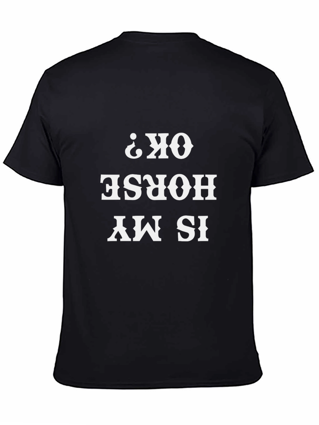 Black Funny "Is My Horse OK?" Graphic T-Shirt view 4