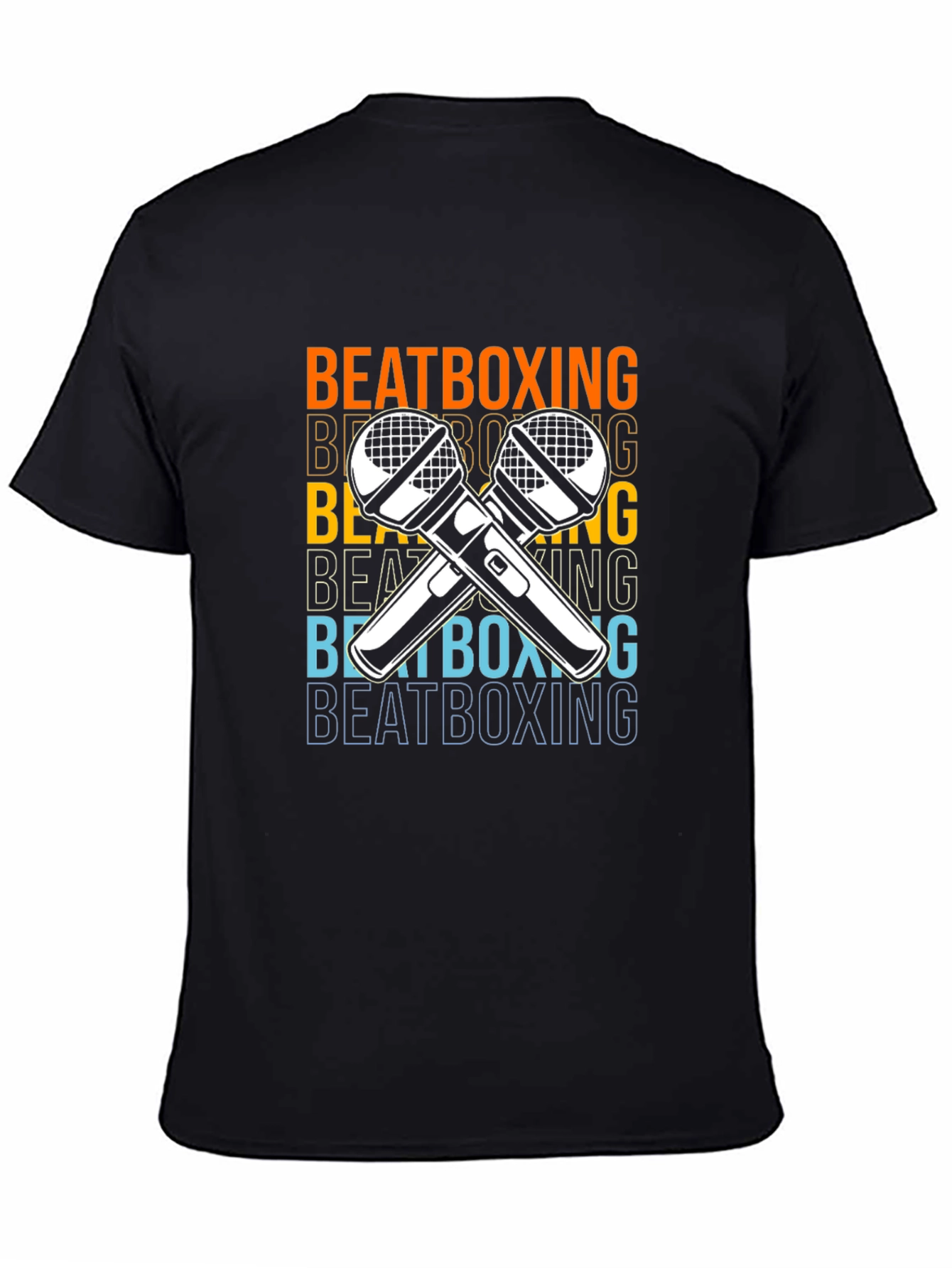 Black Beatboxing Microphone Graphic Tee view 4