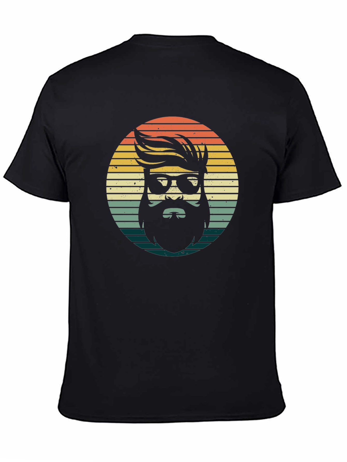 Black Retro Bearded Man Graphic Tee - Stylish Casual Wear view 4