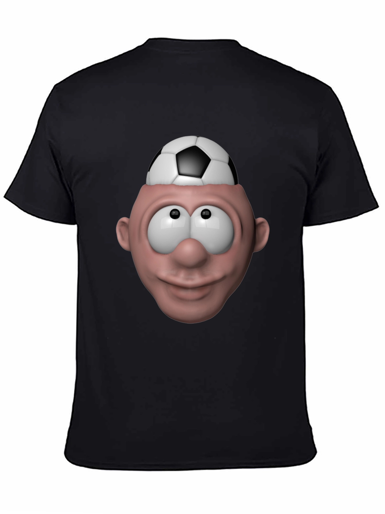 Black Soccer Brain T-Shirt - Funny Graphic Tee view 4