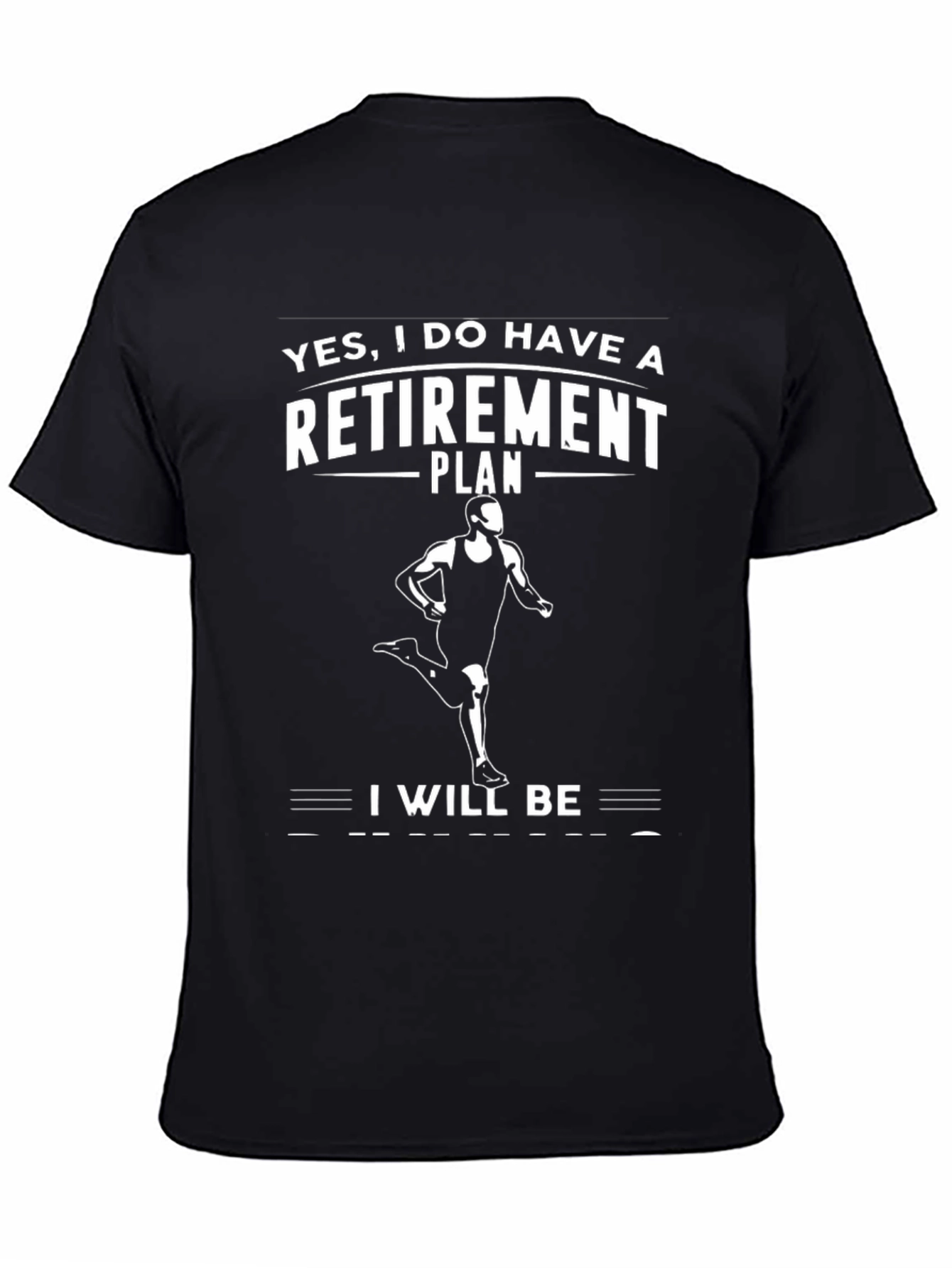 Black Retirement Plan Runner Graphic T-Shirt view 4