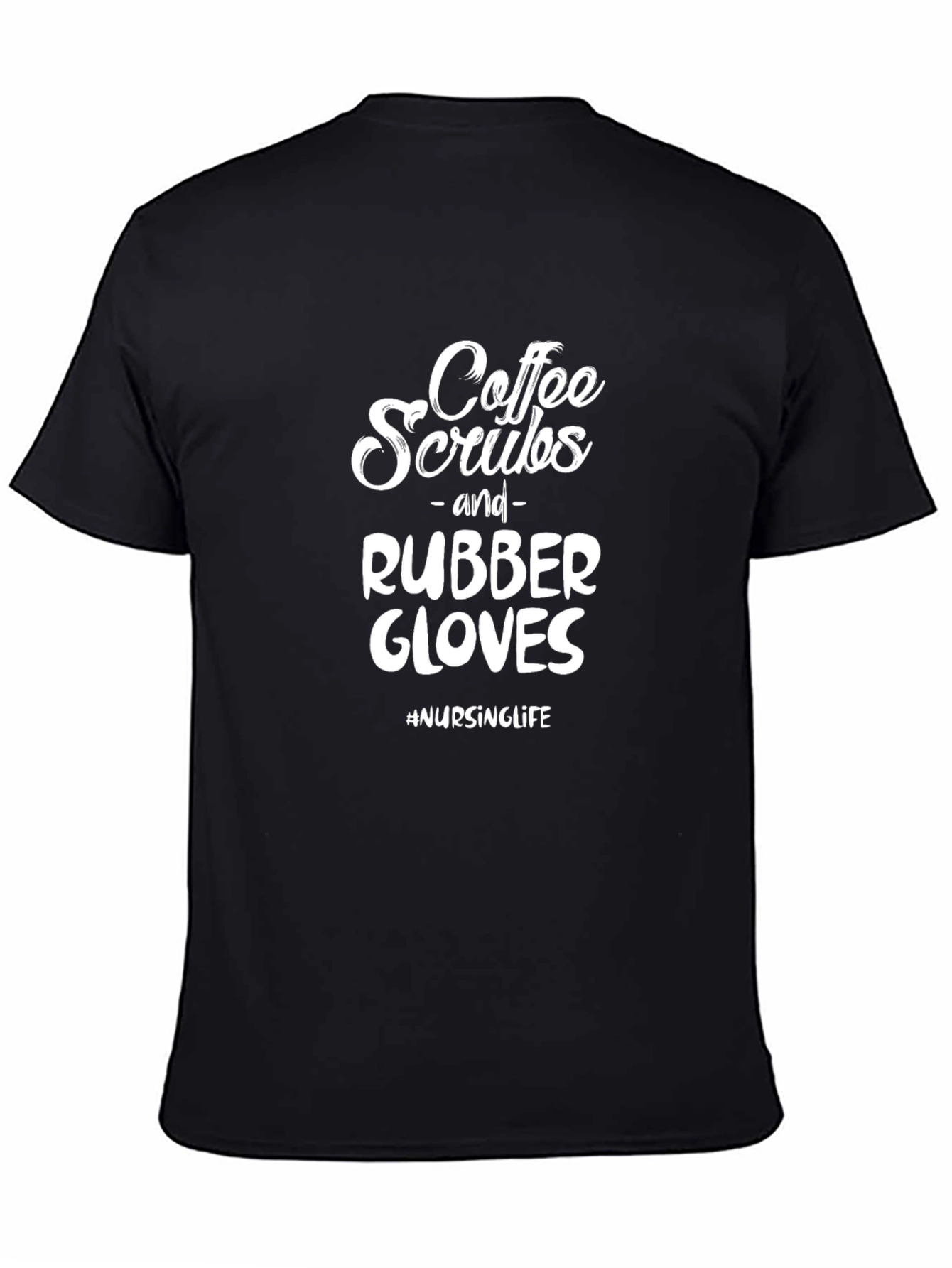 Black Coffee Scrubs Rubber Gloves T-Shirt view 4
