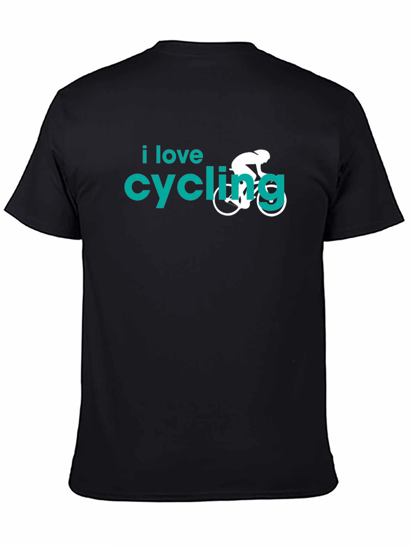 Black I Love Cycling Graphic T-Shirt - Black view 4
