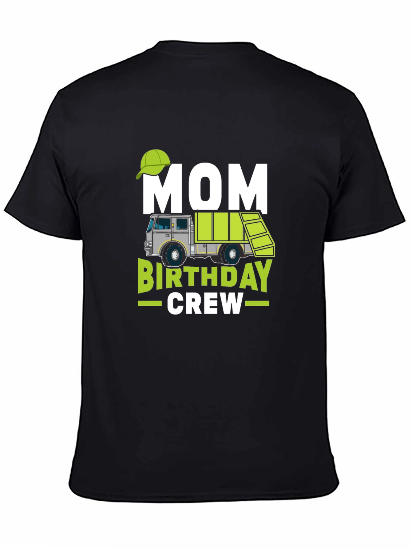 Black Mom Birthday Crew Garbage Truck T-Shirt view 4