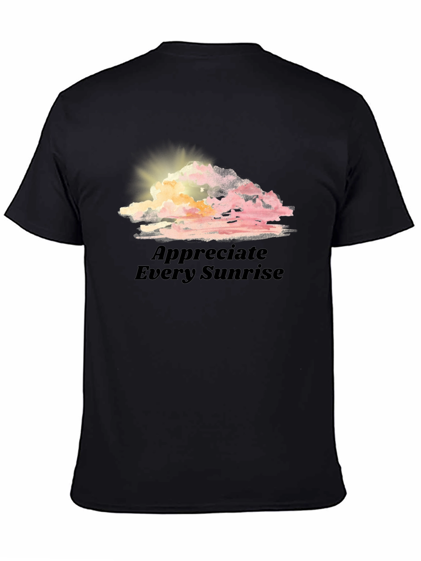 Black Sunrise Cloud Graphic Tee - Appreciate Every Sunrise view 4