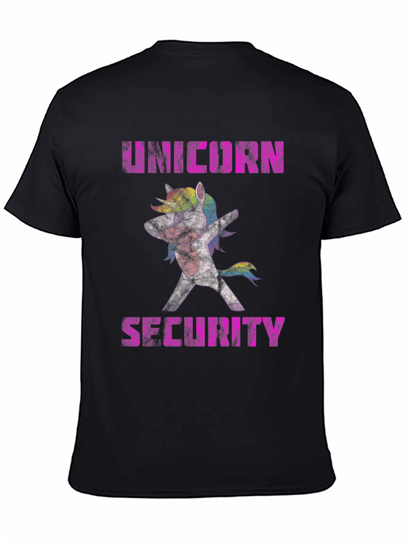 Black Unicorn Security Graphic T-Shirt - Black view 4