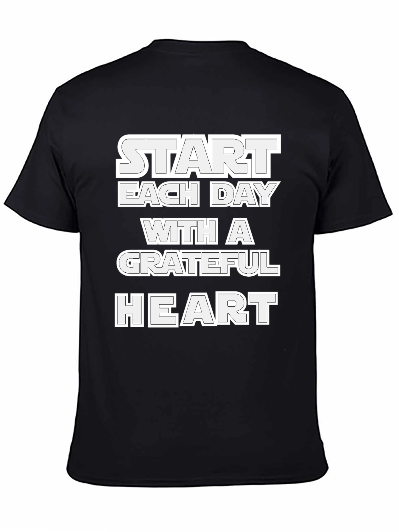Black Grateful Heart Black Graphic T-Shirt view 4