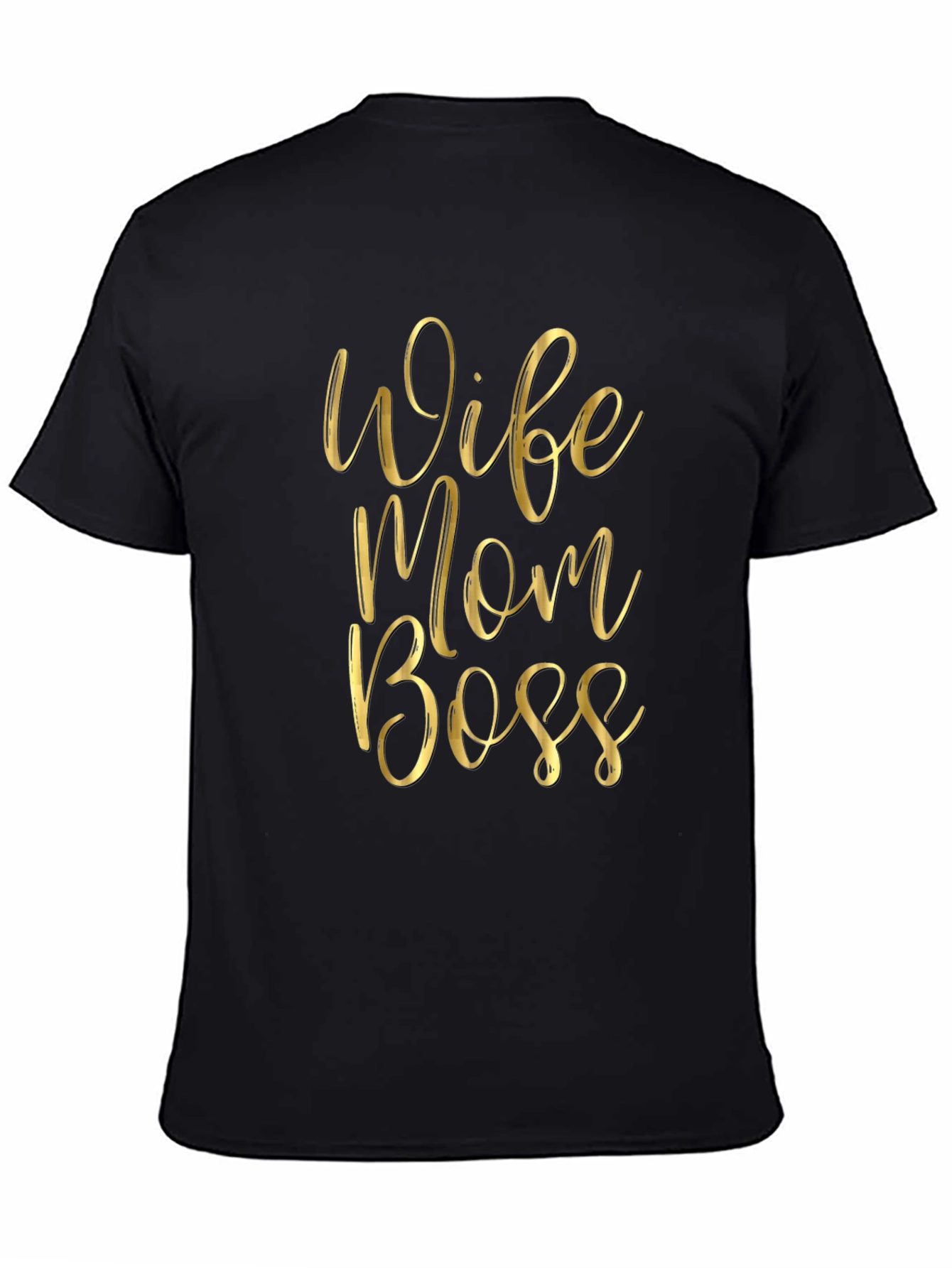 Black Wife Mom Boss Black Graphic Tee view 4
