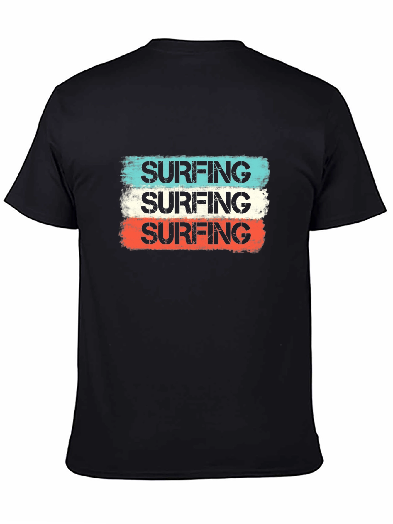 Black Retro Surfing T-Shirt - Black view 4