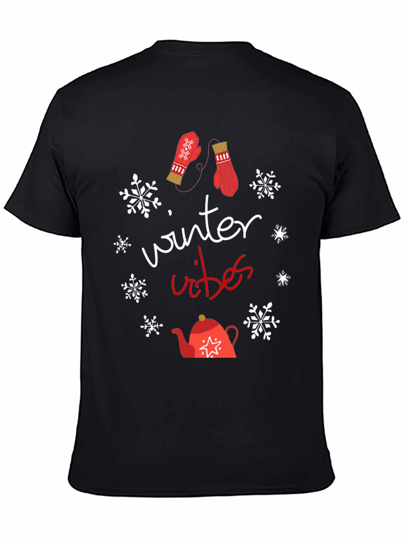 Black Winter Vibes Graphic Tee view 4