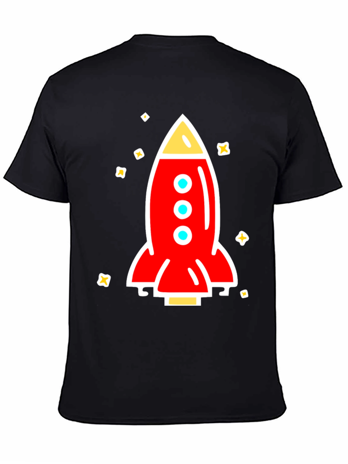 Black Rocket Graphic Tee - Space Adventure Shirt view 4