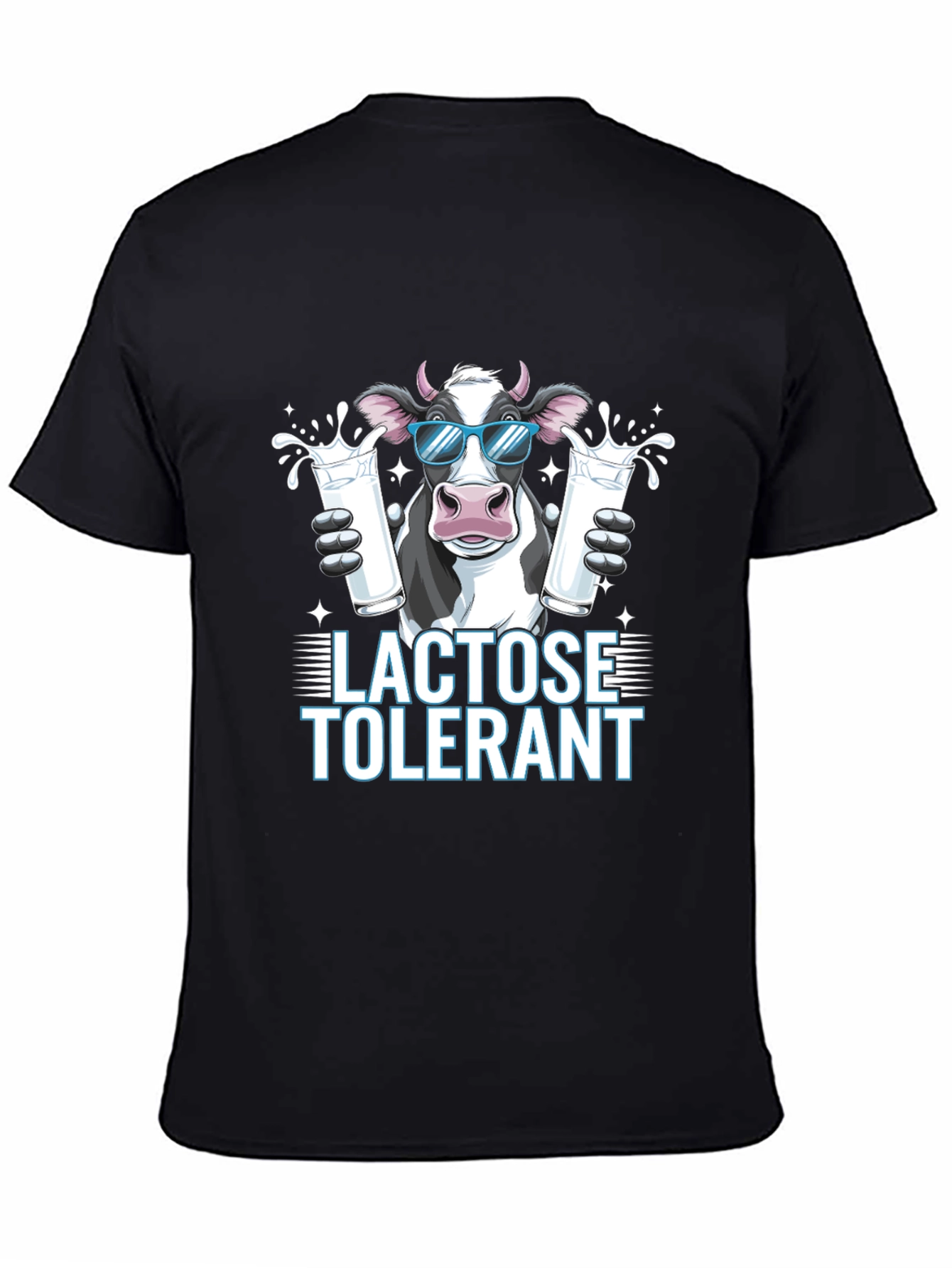 Black Lactose Tolerant Cow Graphic Tee view 4