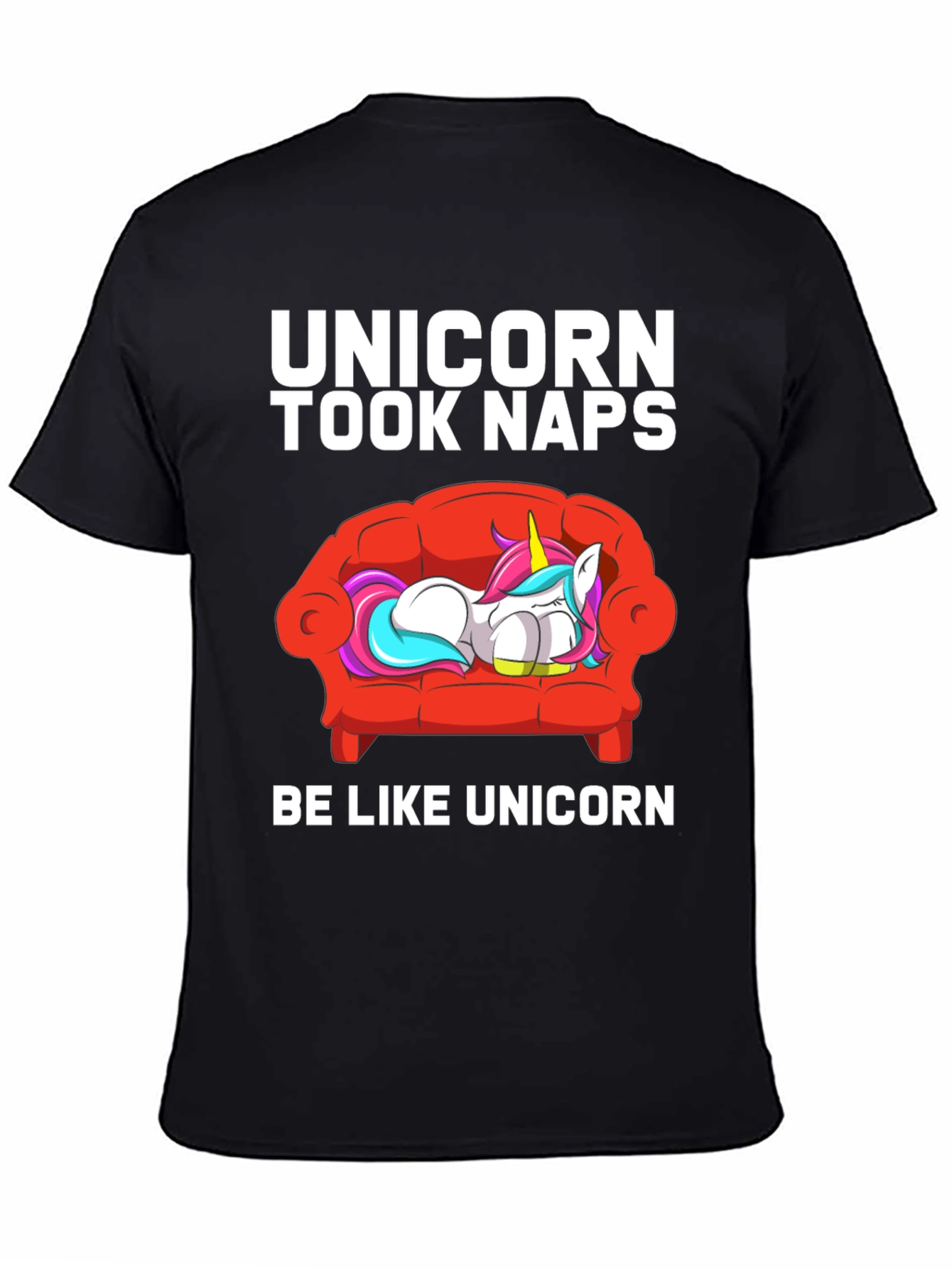 Black Unicorn Took Naps T-Shirt view 4