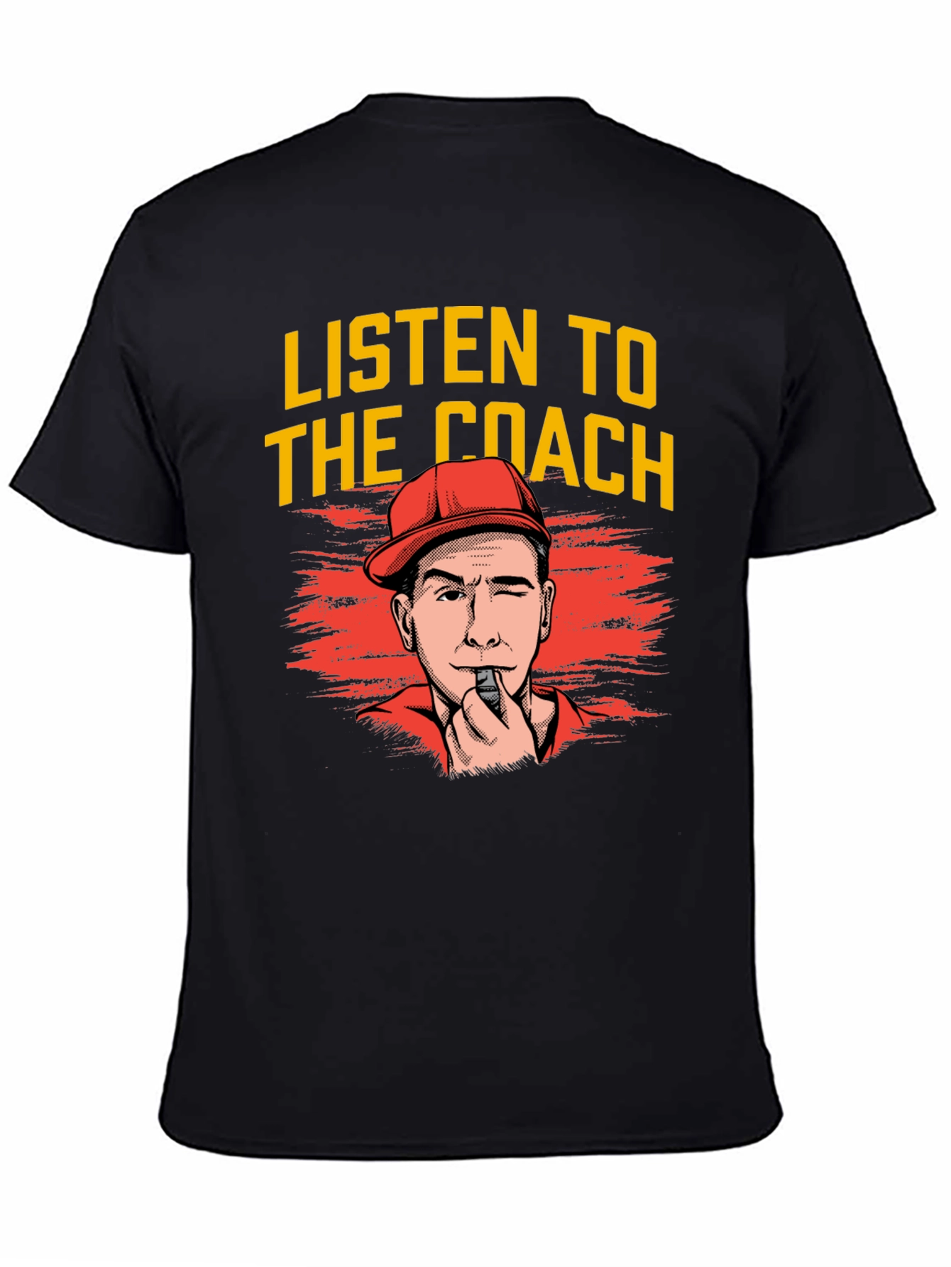 Black Listen To The Coach T-Shirt Funny Cartoon Tee view 4