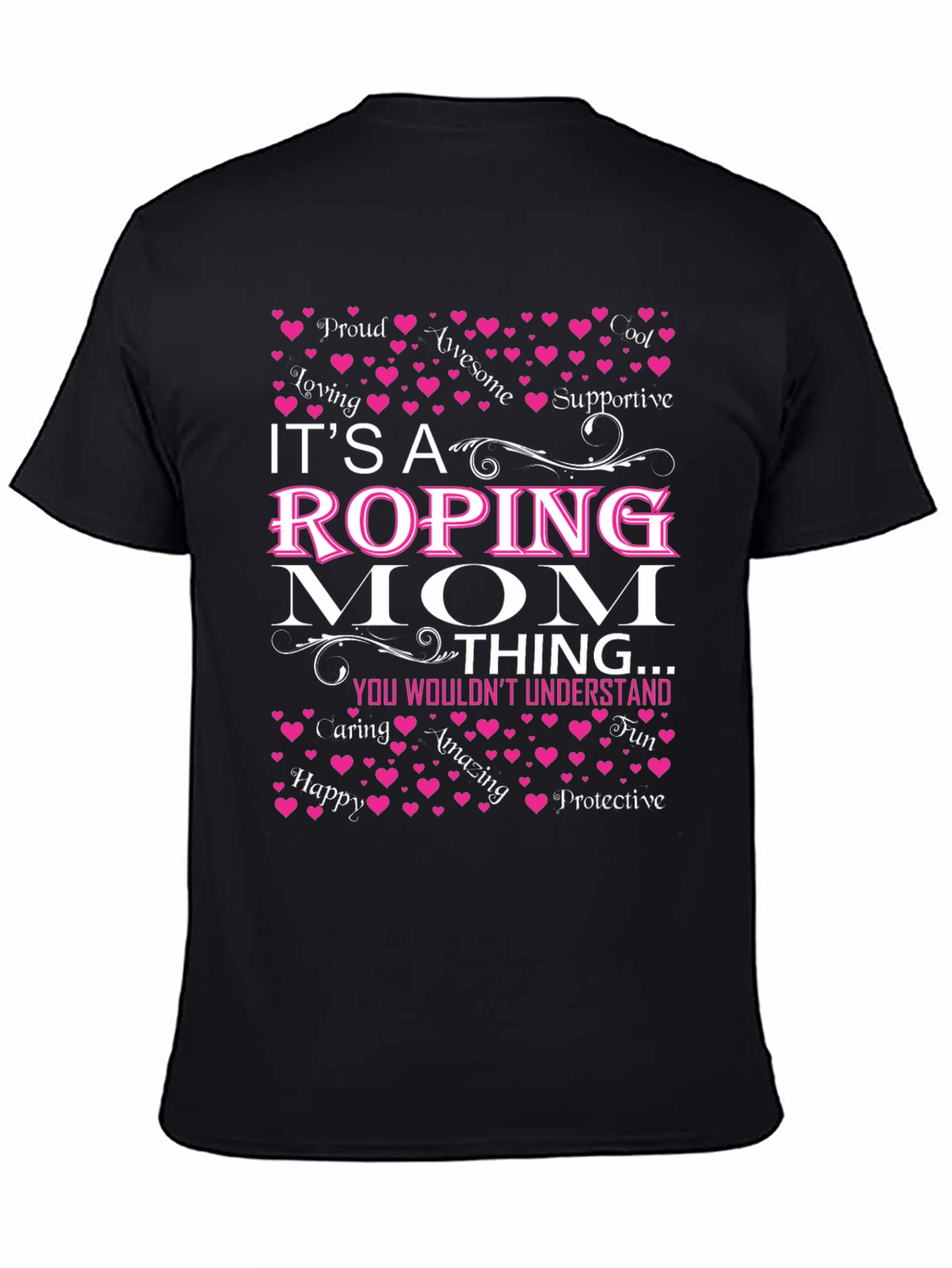 Black Roping Mom T-Shirt - Gift for Mom view 4