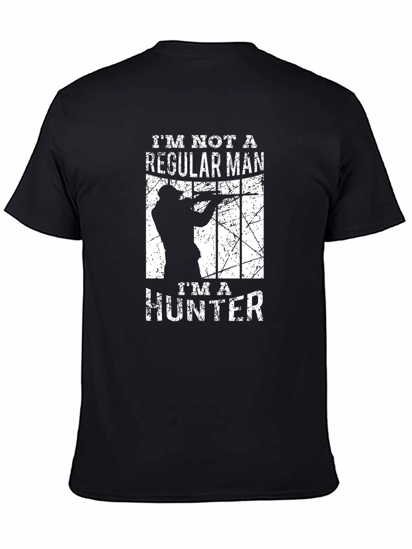 Black I'm Not A Regular Man I'm A Hunter Graphic T-Shirt view 4