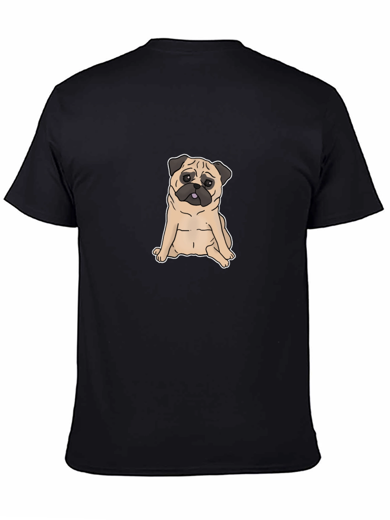 Black Pug Graphic T-Shirt - Black Cotton Tee view 4