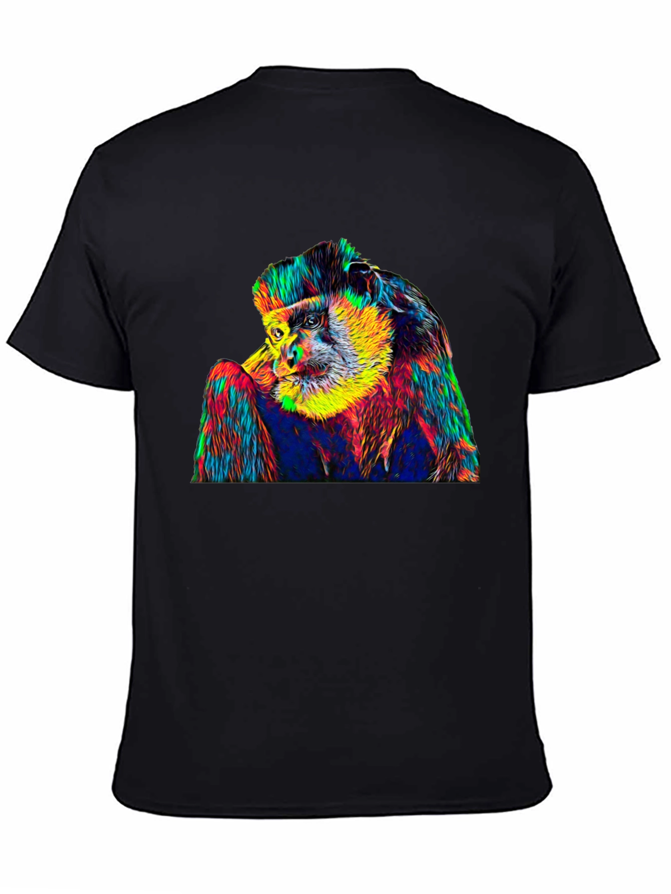 Black Psychedelic Monkey Graphic T-Shirt view 4