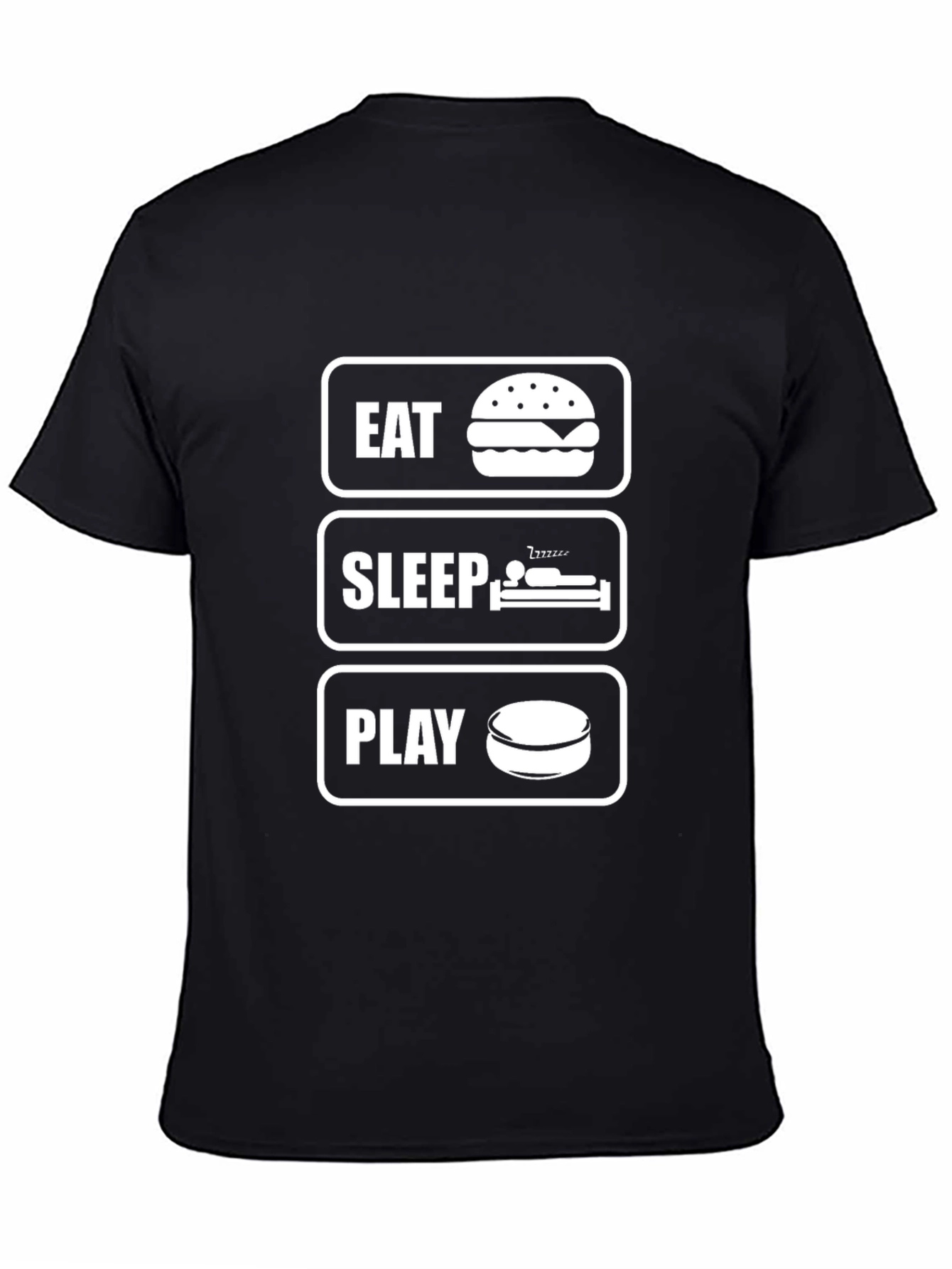 Black Eat Sleep Play Hockey Graphic Tee view 4