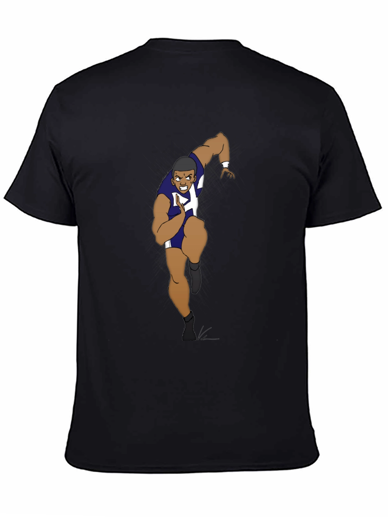 Black Cartoon Runner Graphic T-Shirt view 4