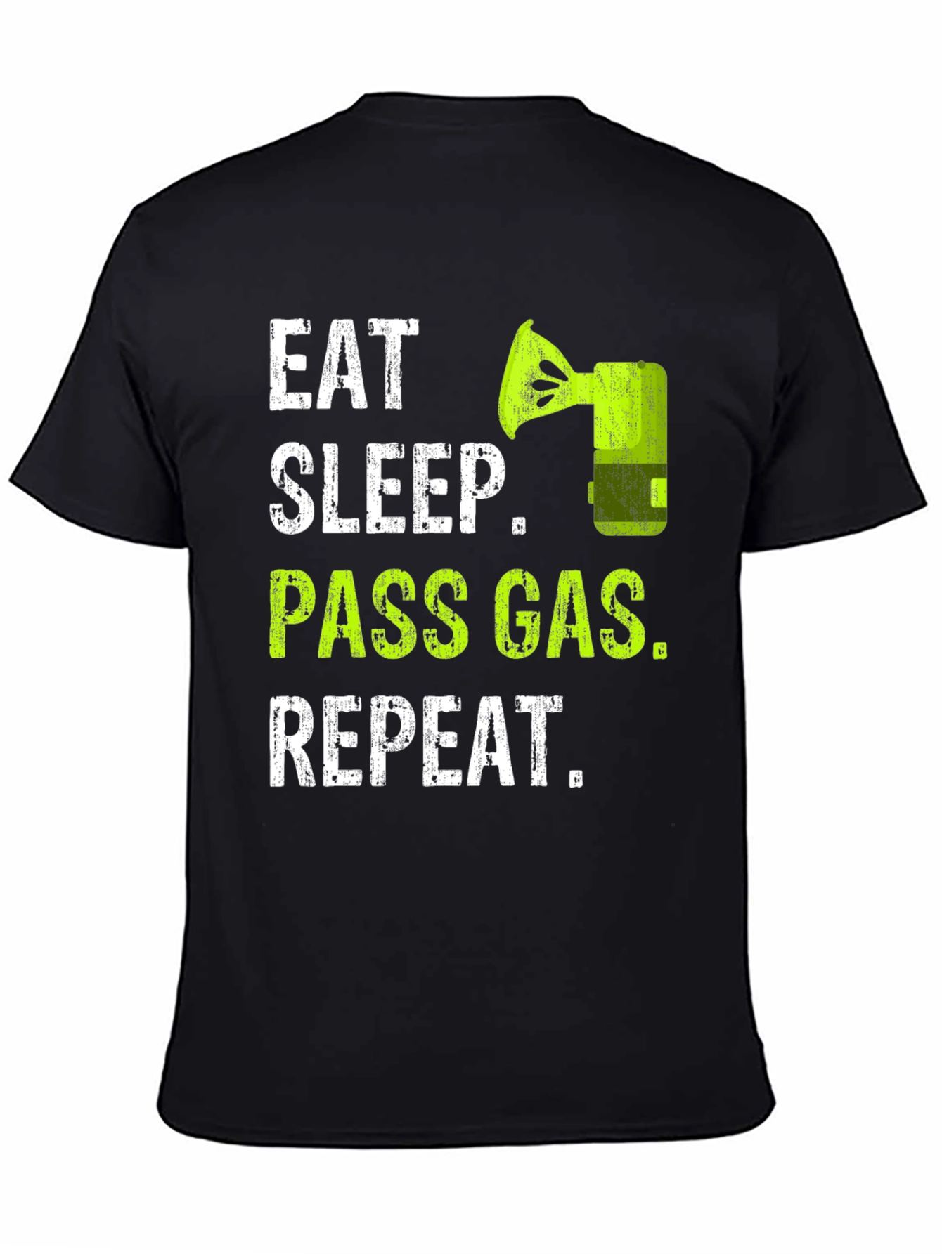 Black Eat Sleep Pass Gas Repeat Funny T-Shirt view 4