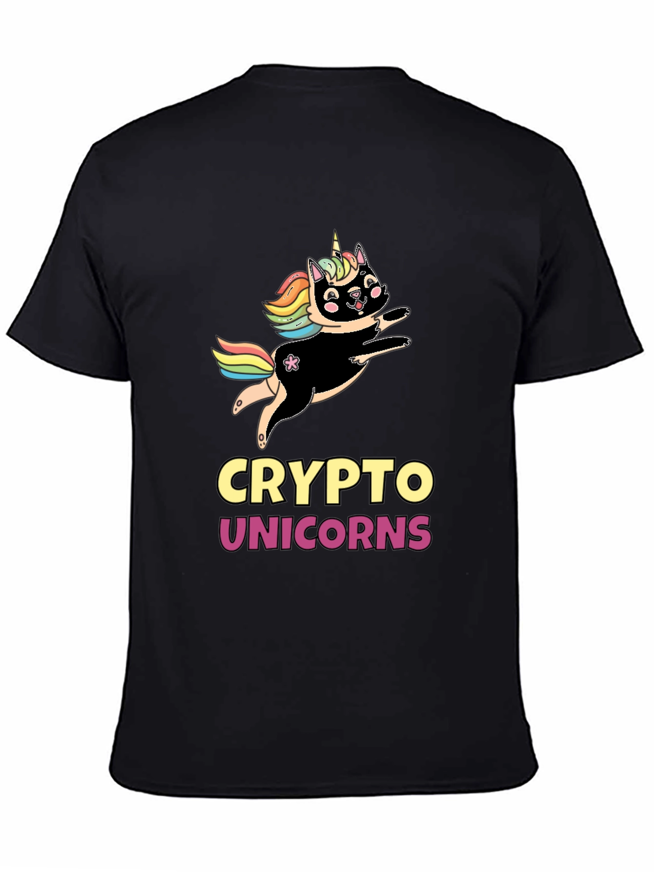 Black Crypto Unicorns Black T-Shirt view 4