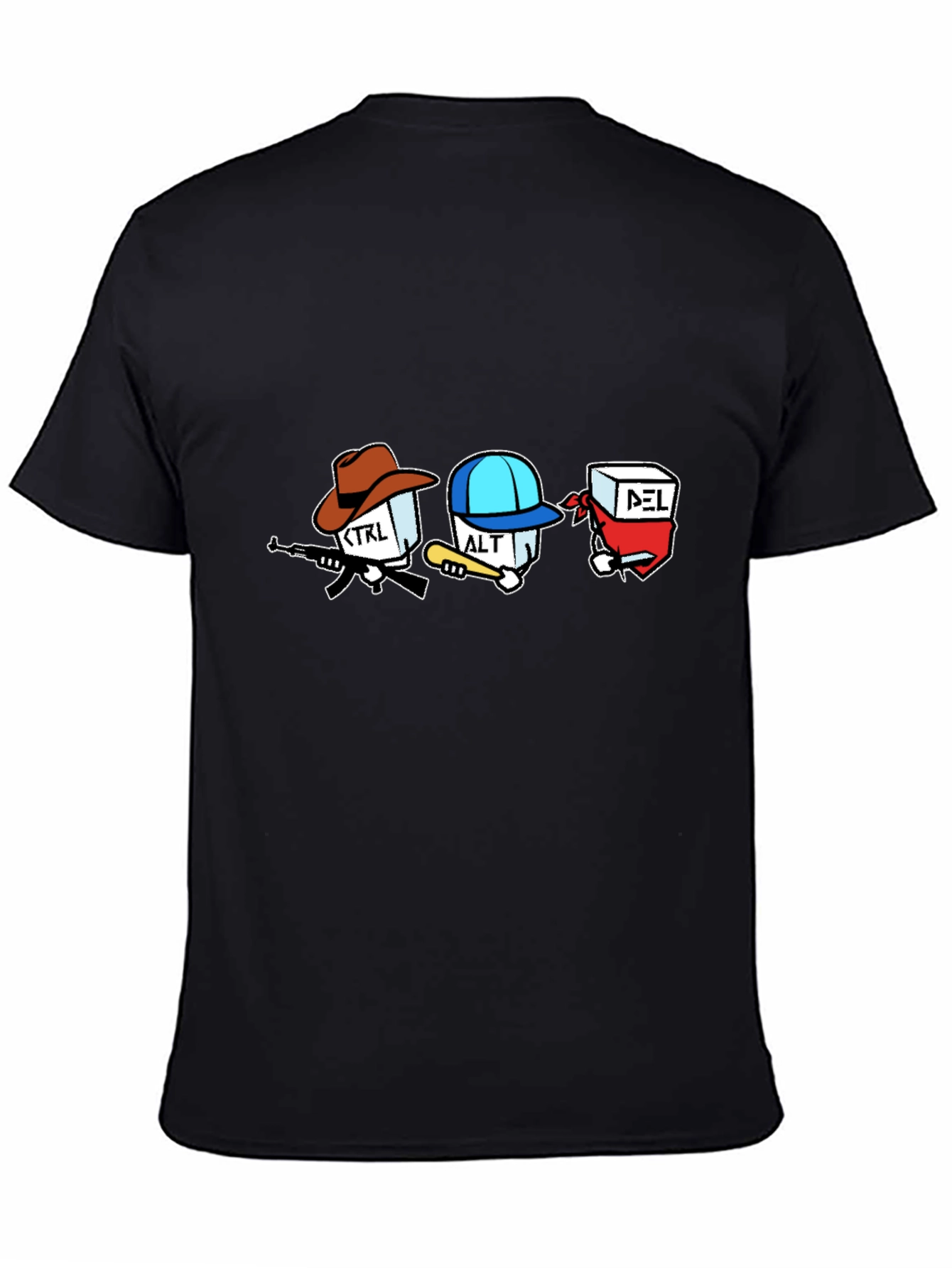 Black Ctrl Alt Delete Funny T-Shirt view 4
