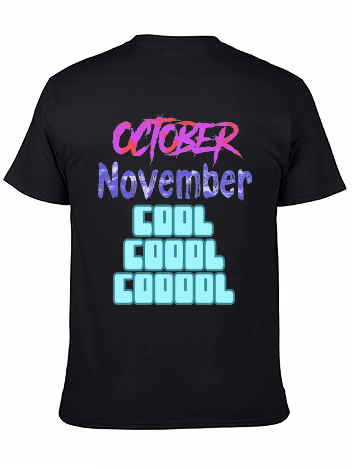 Black October November Cool Graphic T-Shirt view 4