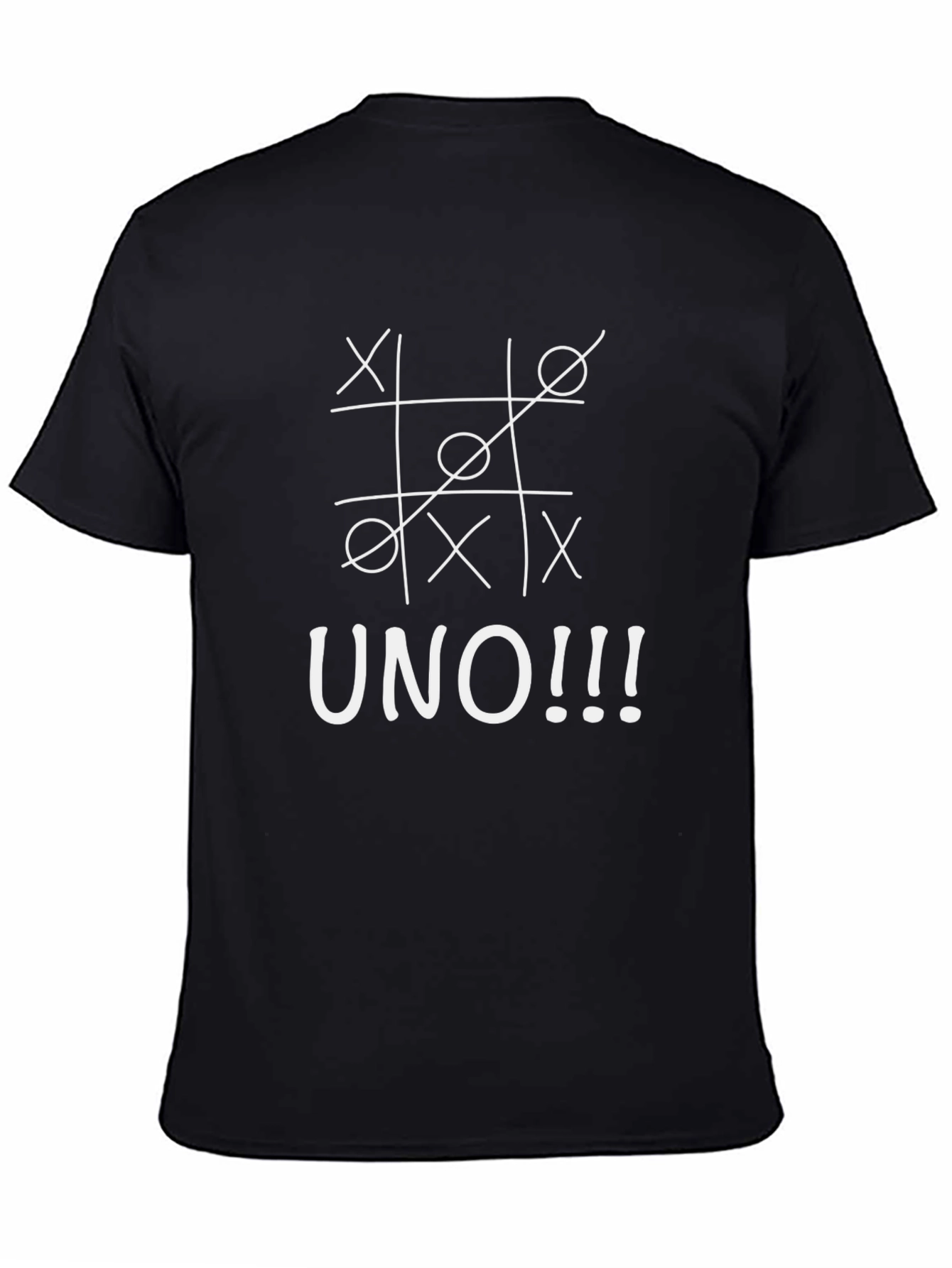 Black Tic-Tac-Toe Uno! T-Shirt Fun view 4
