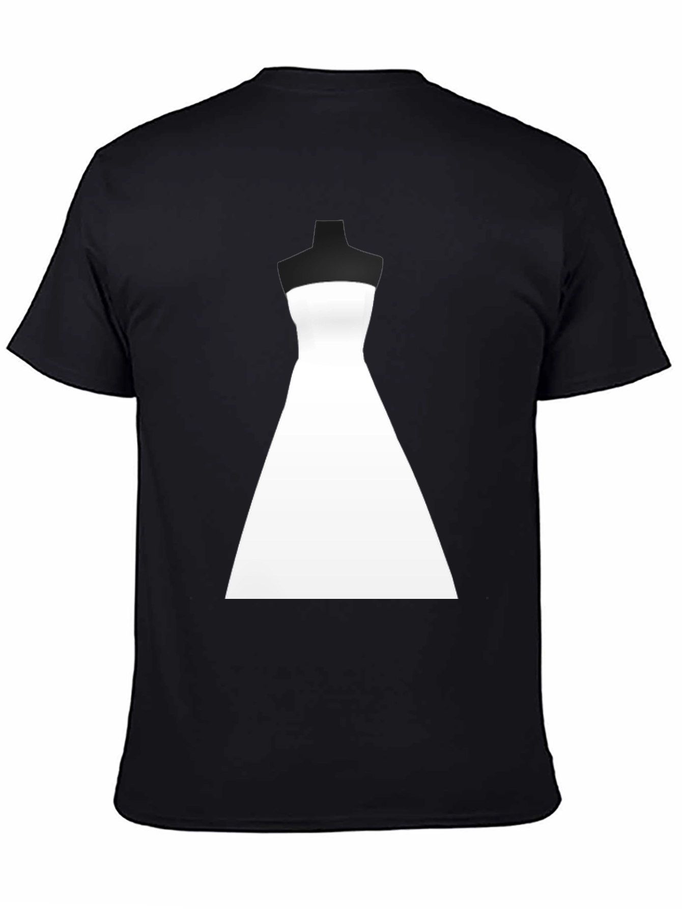 Stylish Wedding Dress Graphic Tee - Black - 4