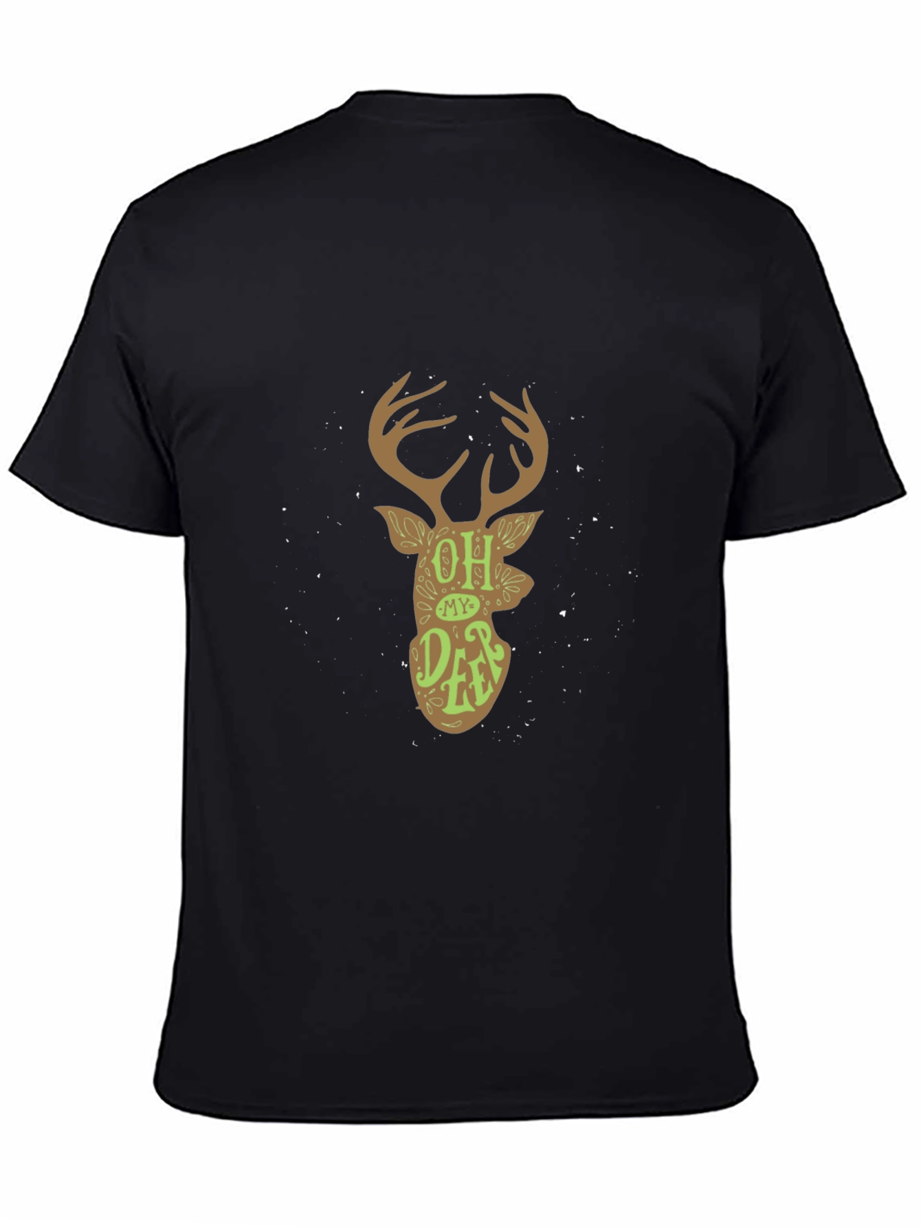 Black Oh My Deer Graphic Tee - Trendy Unisex T-Shirt view 4