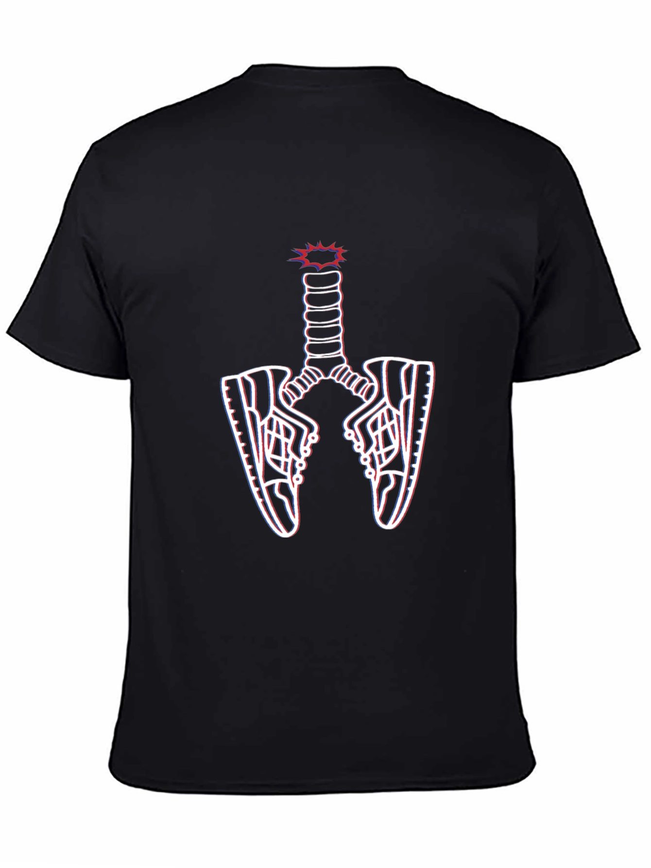 Sneaker Lung Graphic Tee - Black Cotton Blend - 4