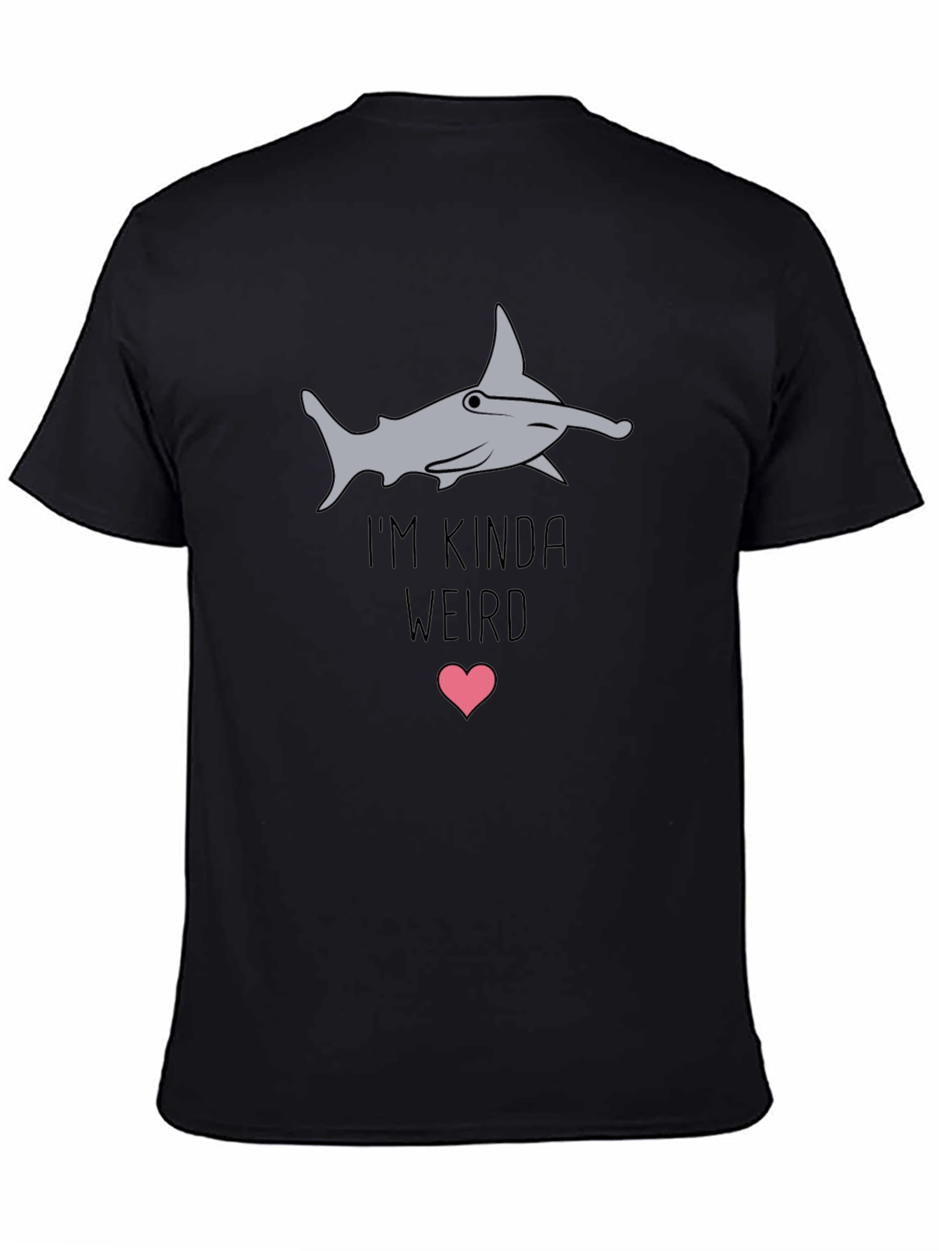 Black I'm Kinda Weird Hammerhead Shark Graphic Tee view 4