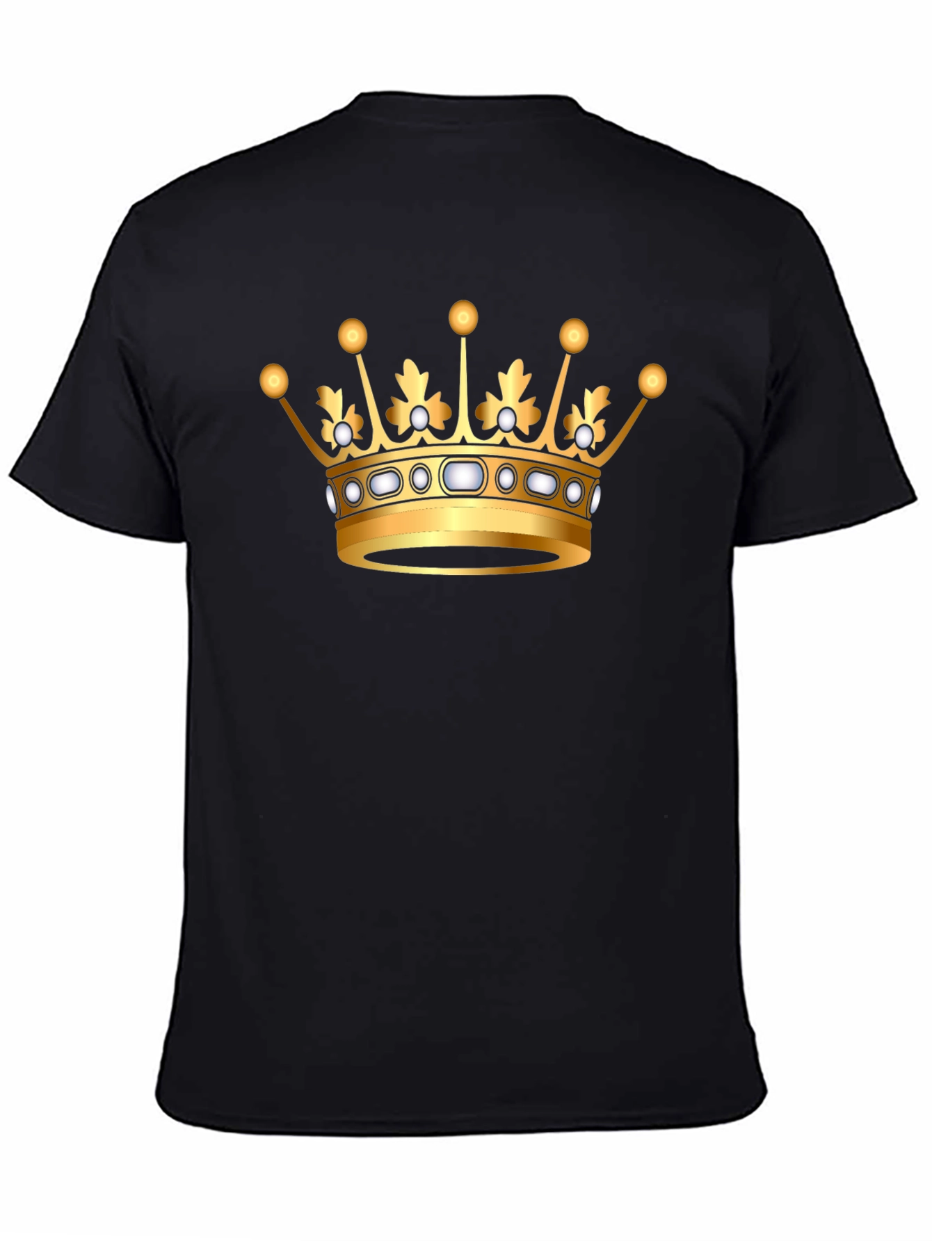 Black Golden Crown Graphic Black T-Shirt view 4