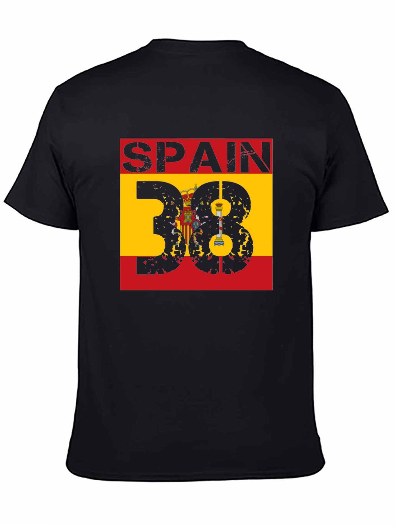 Spain 38 Graphic T-Shirt - Men's Black Tee - 4