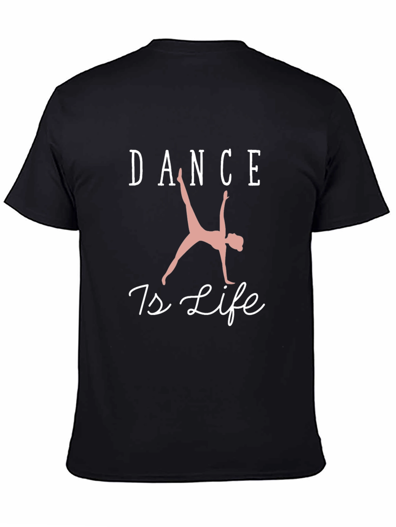 Black Dance Is Life T-Shirt, Black Cotton Tee view 4
