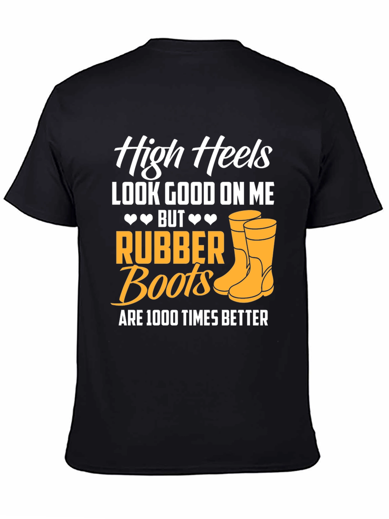 Black Rubber Boots Graphic T-Shirt view 4