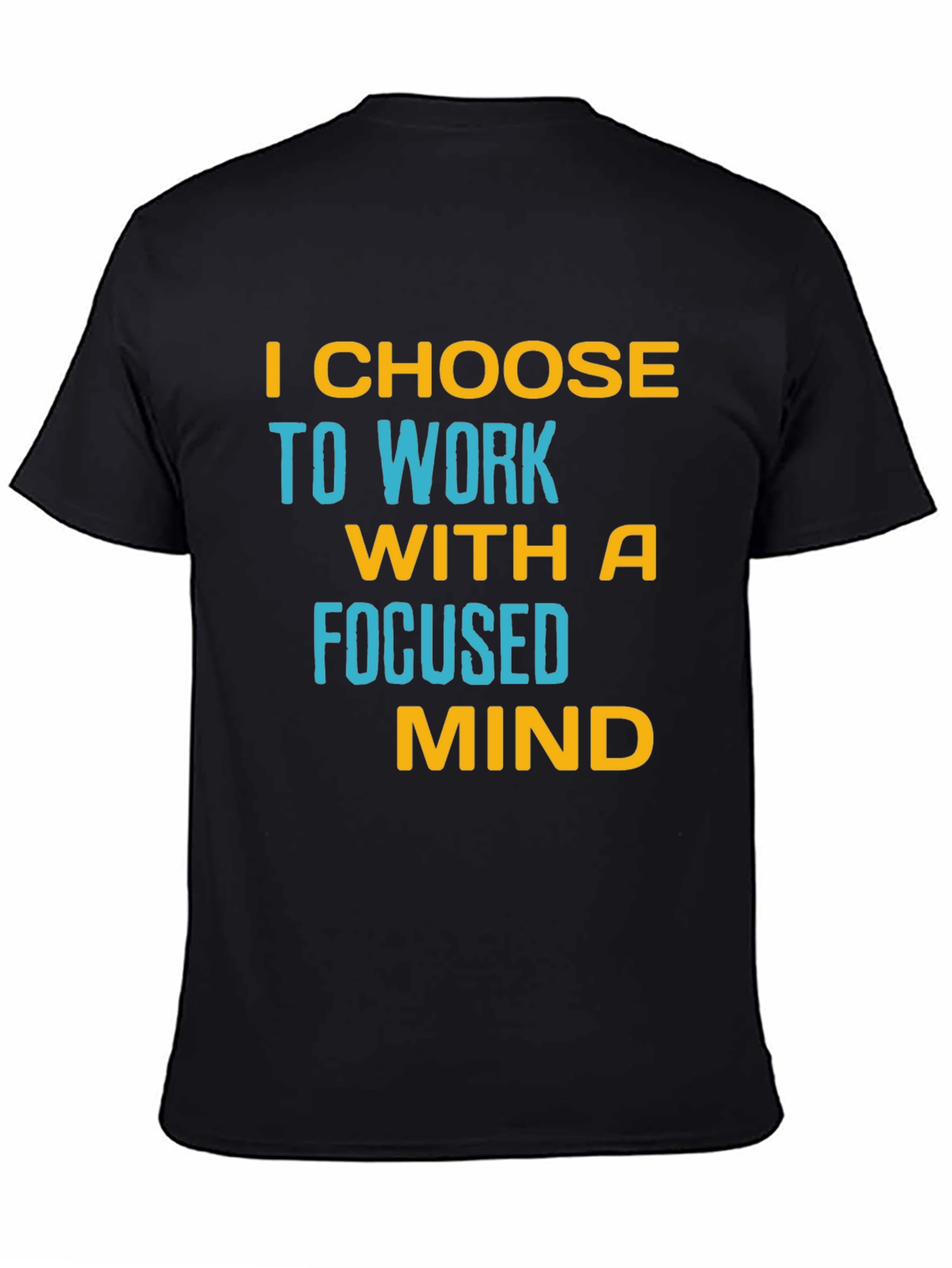 Black Focused Mind T-Shirt - Motivational Black Tee view 4