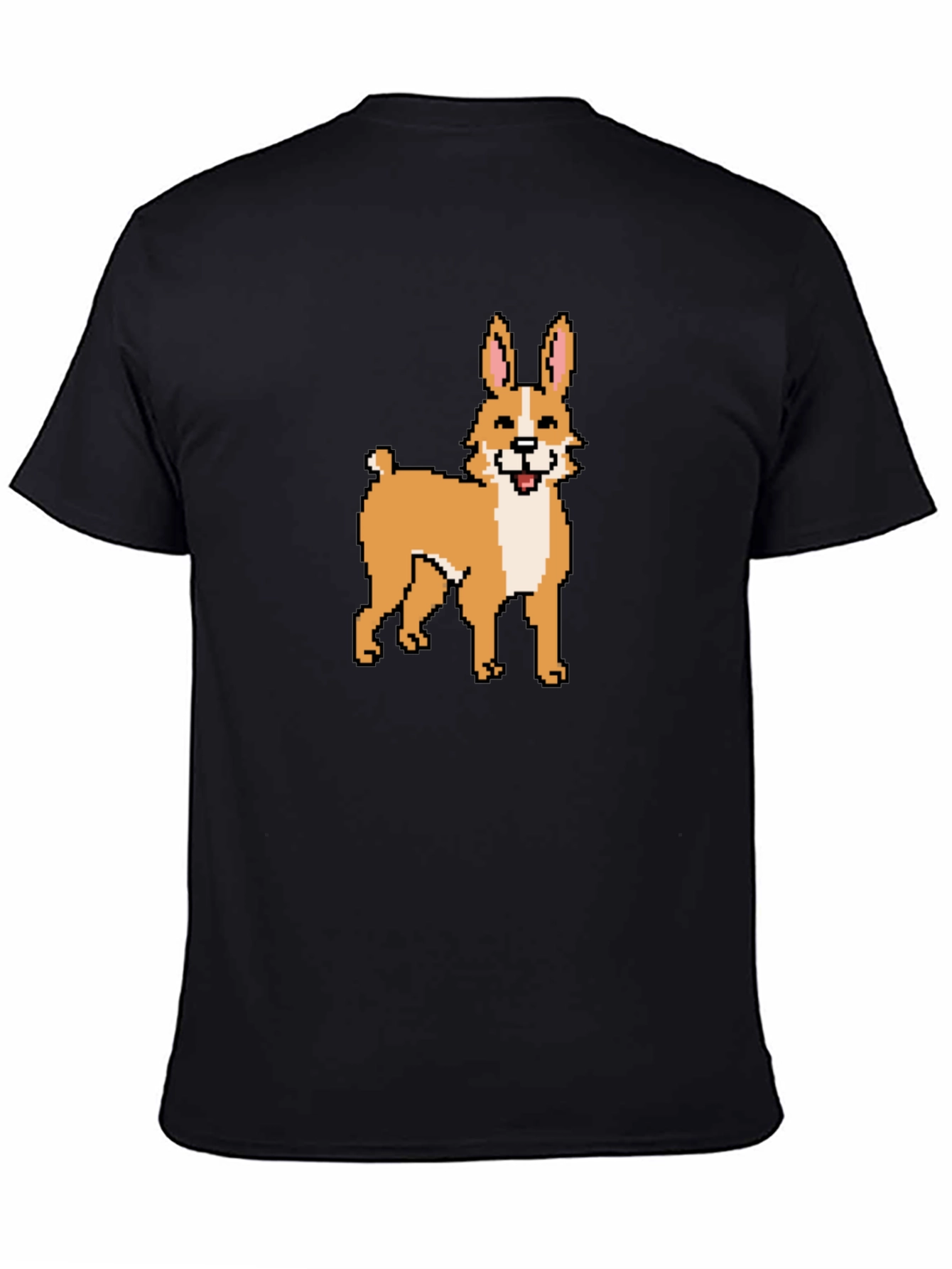 Black Pixel Art Dog T-Shirt - Unique Graphic Tee view 4