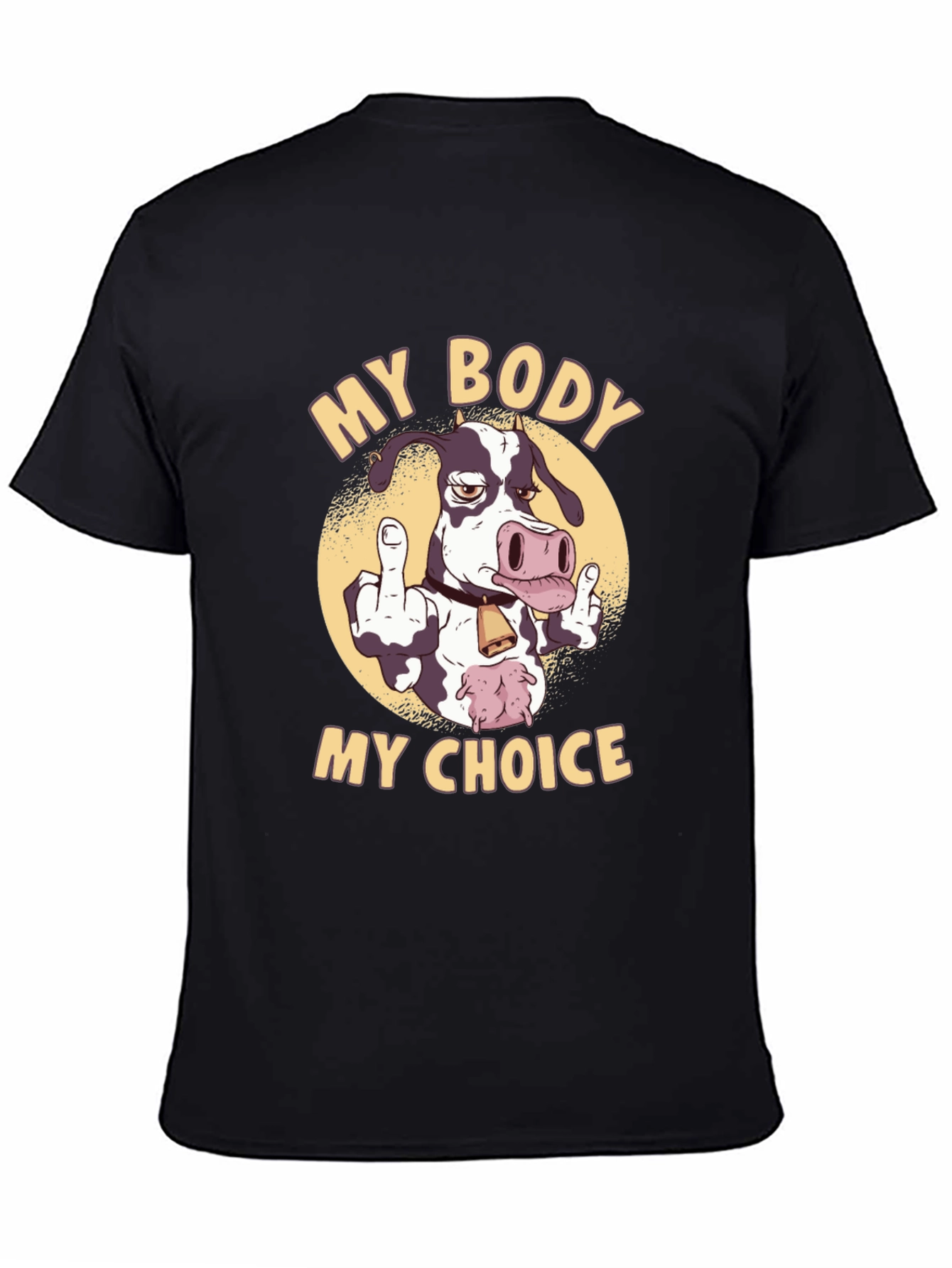 Black My Body My Choice Cow Graphic Tee view 4