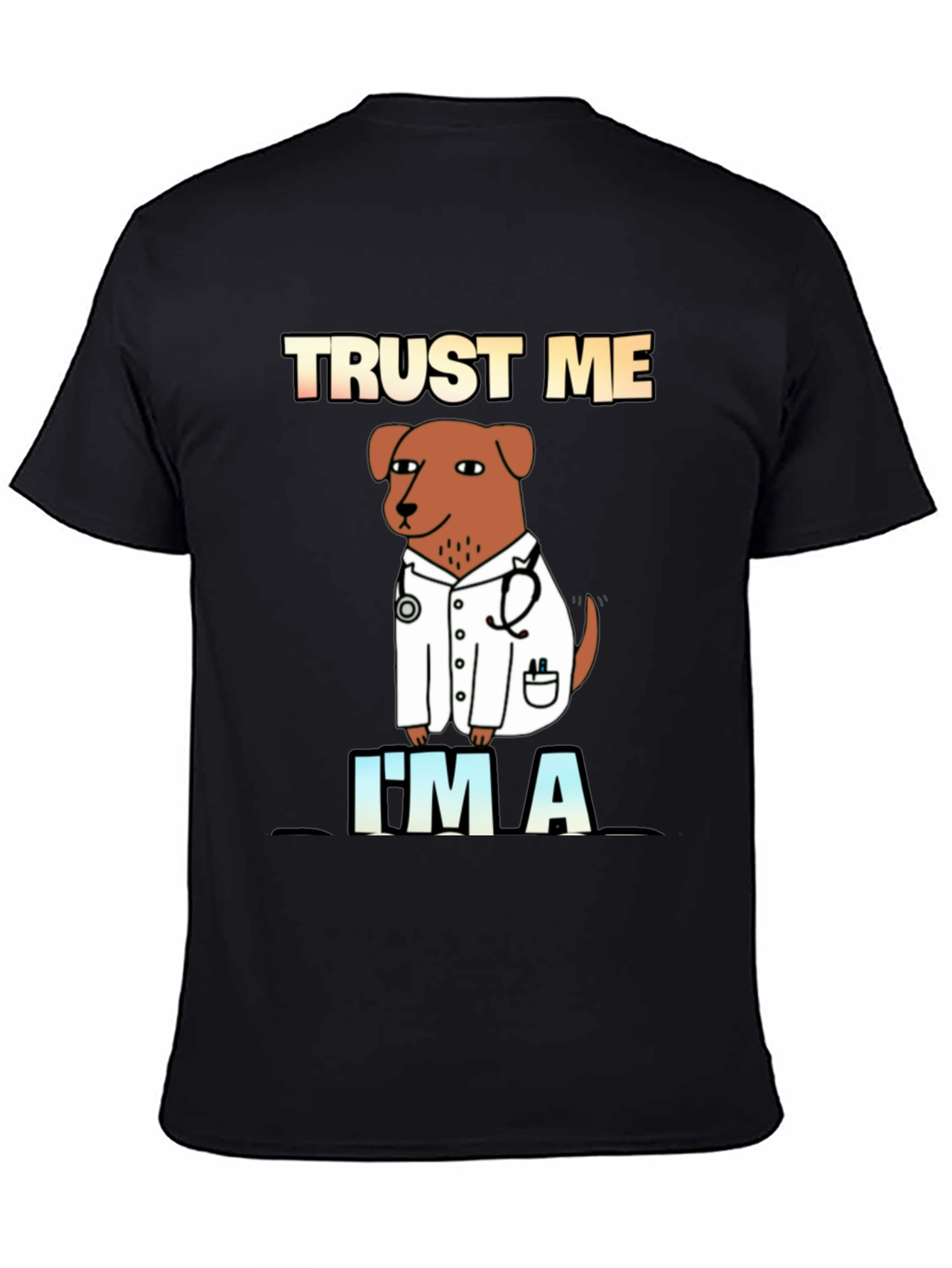 Black Trust Me I'm A Doctor Dog T-Shirt view 4
