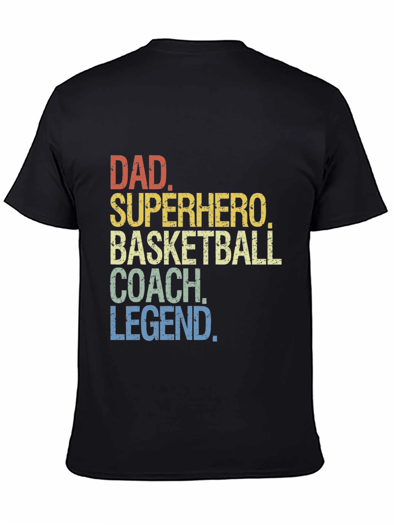 Black Dad Superhero Basketball Coach Legend T-Shirt view 4